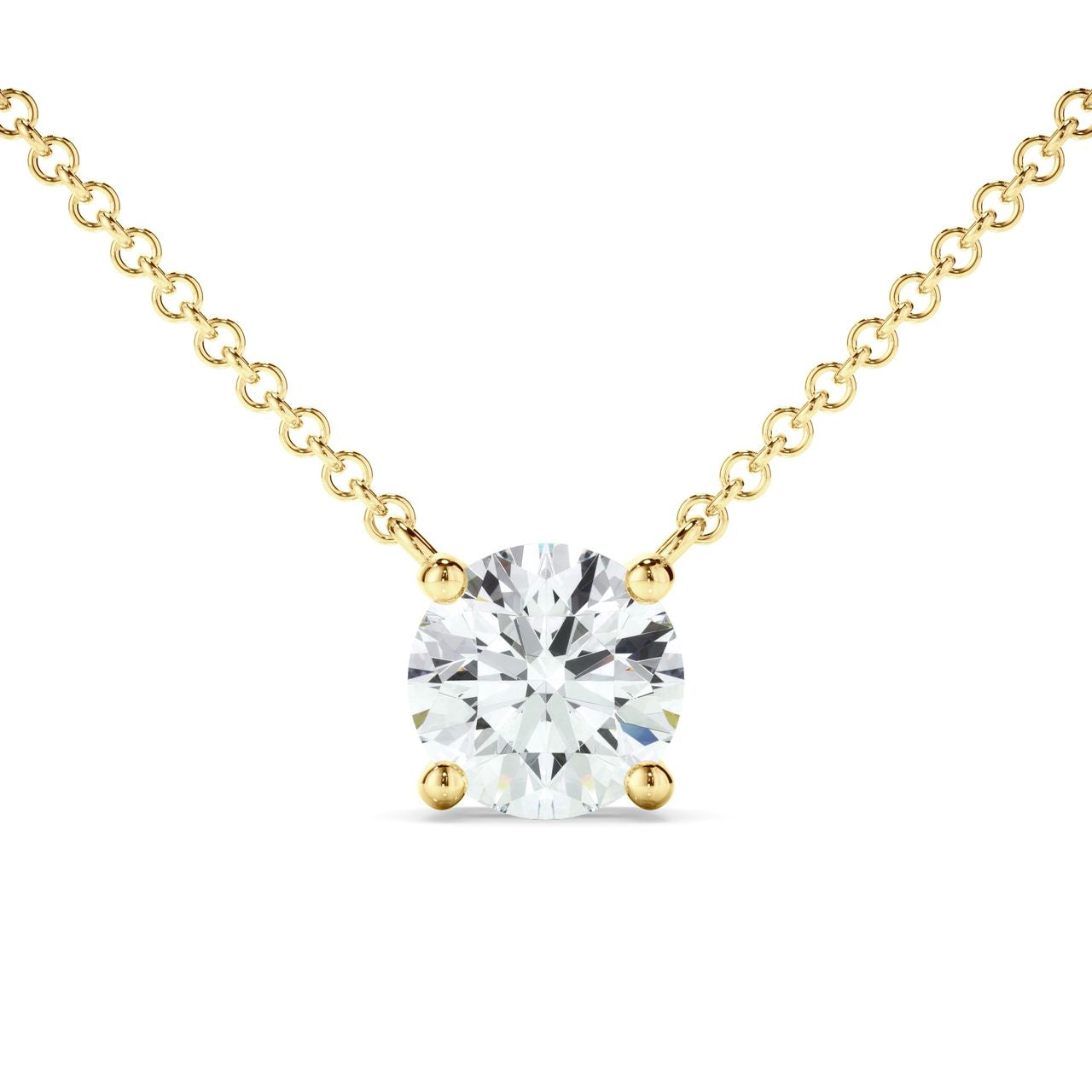 9ct 1.00ct round lab grown diamond necklet