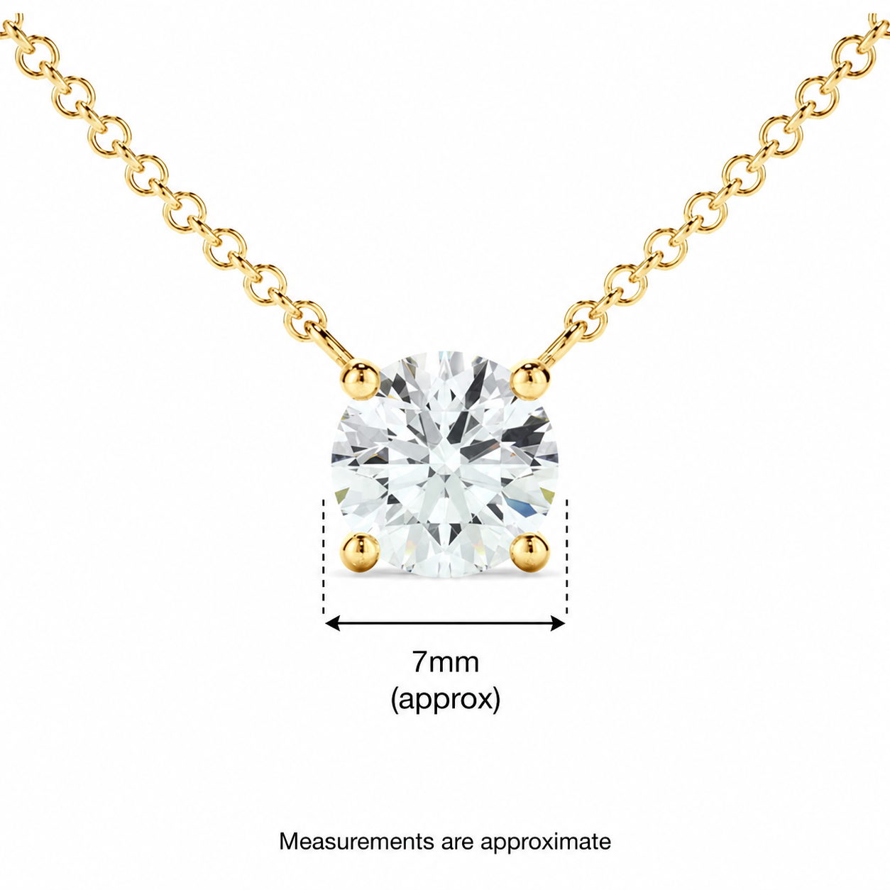 9ct 1.00ct round lab grown diamond necklet