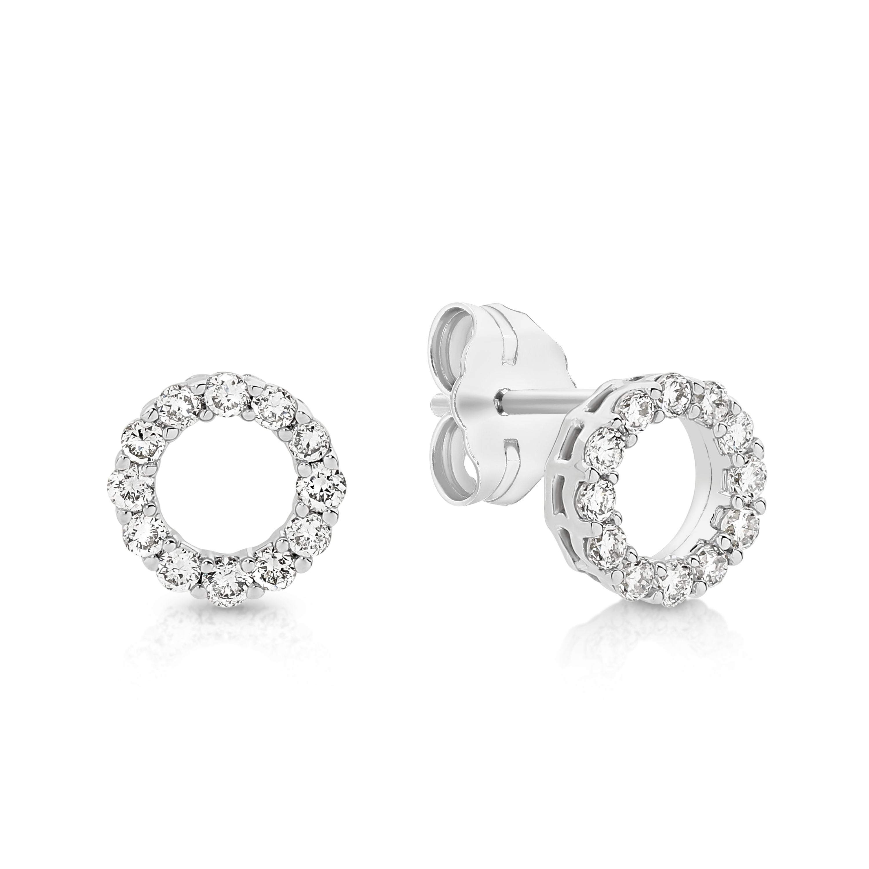 9ct White Gold 0.25ct Lab Grown Diamond Circle Studs