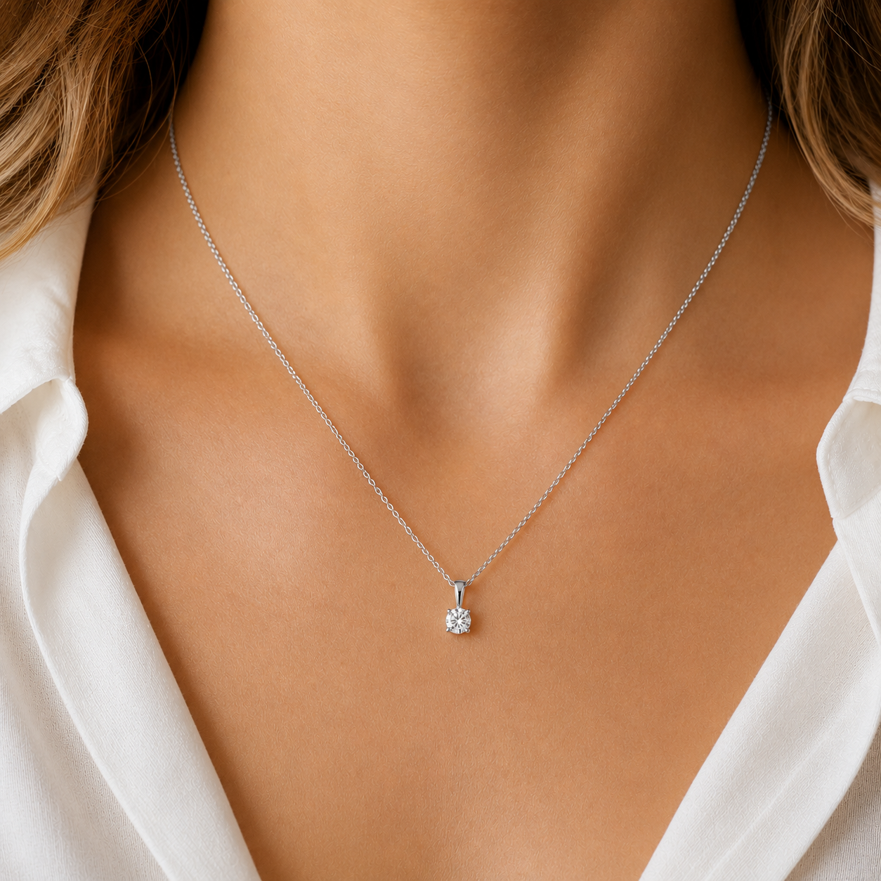 9ct White Gold 0.50ct Lab Grown Diamond Pendant