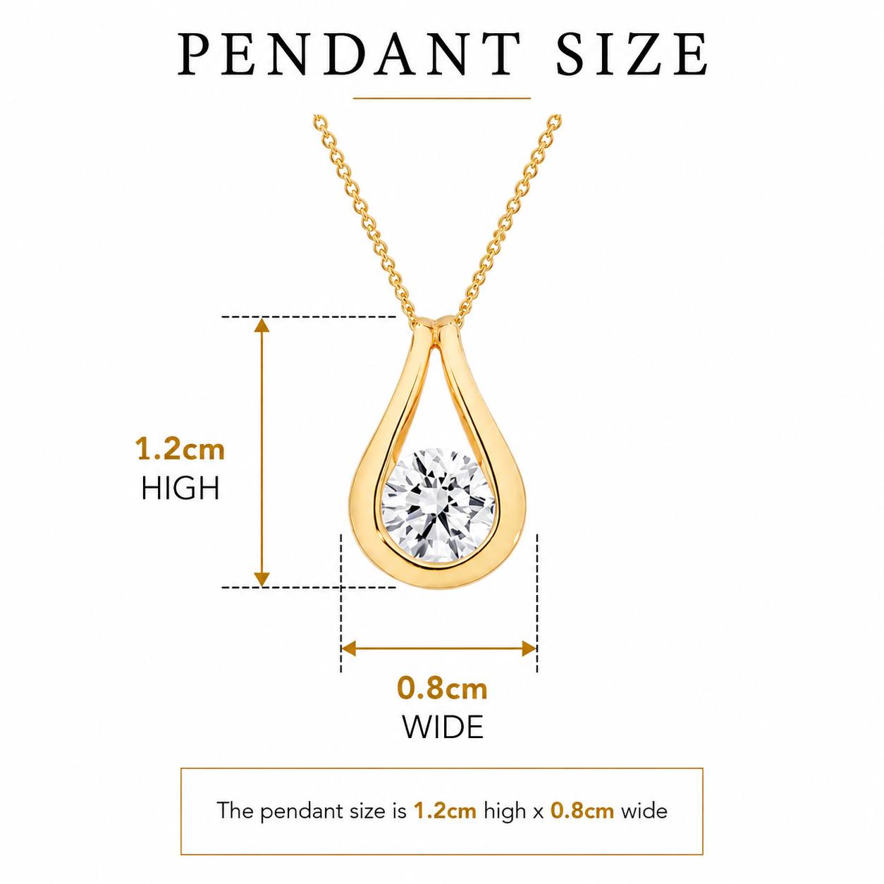 9ct Yellow Gold 0.50ct Lab Grown Diamond Droplet Pendant
