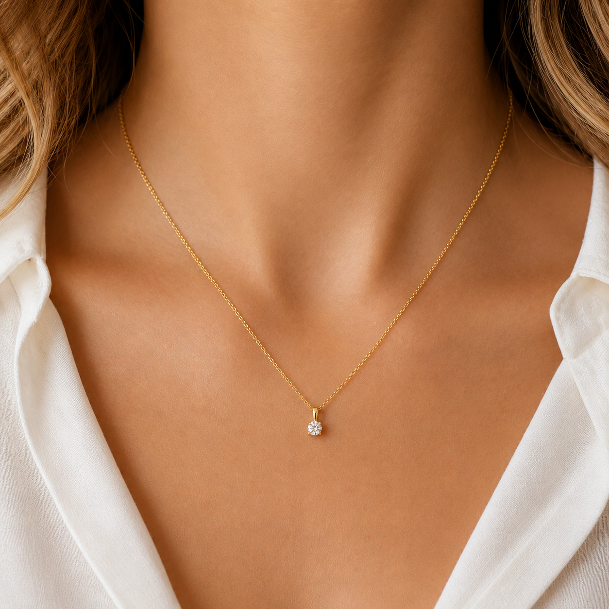 9ct Yellow Gold 0.50ct Lab Grown Diamond Pendant