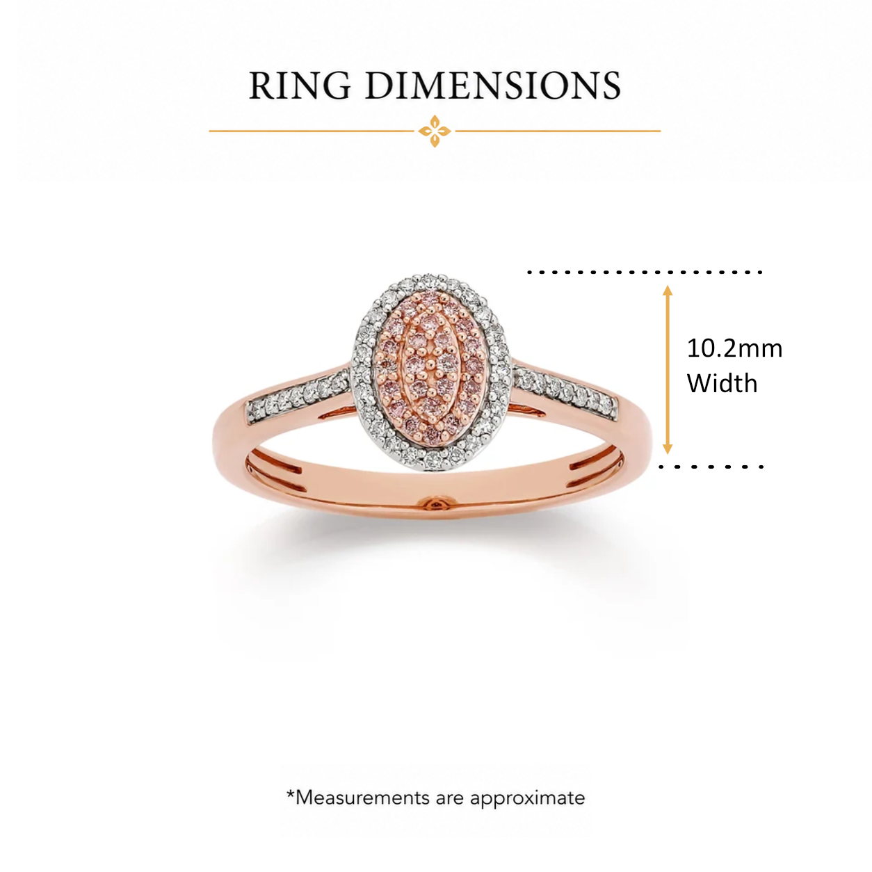9ct rose gold 0.25ct Natural Australian Pink Diamond ring