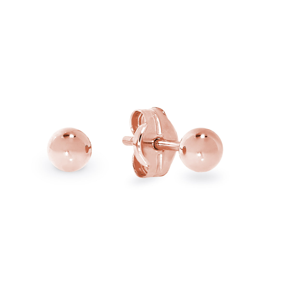 9ct rose gold 3mm ball stud earrings