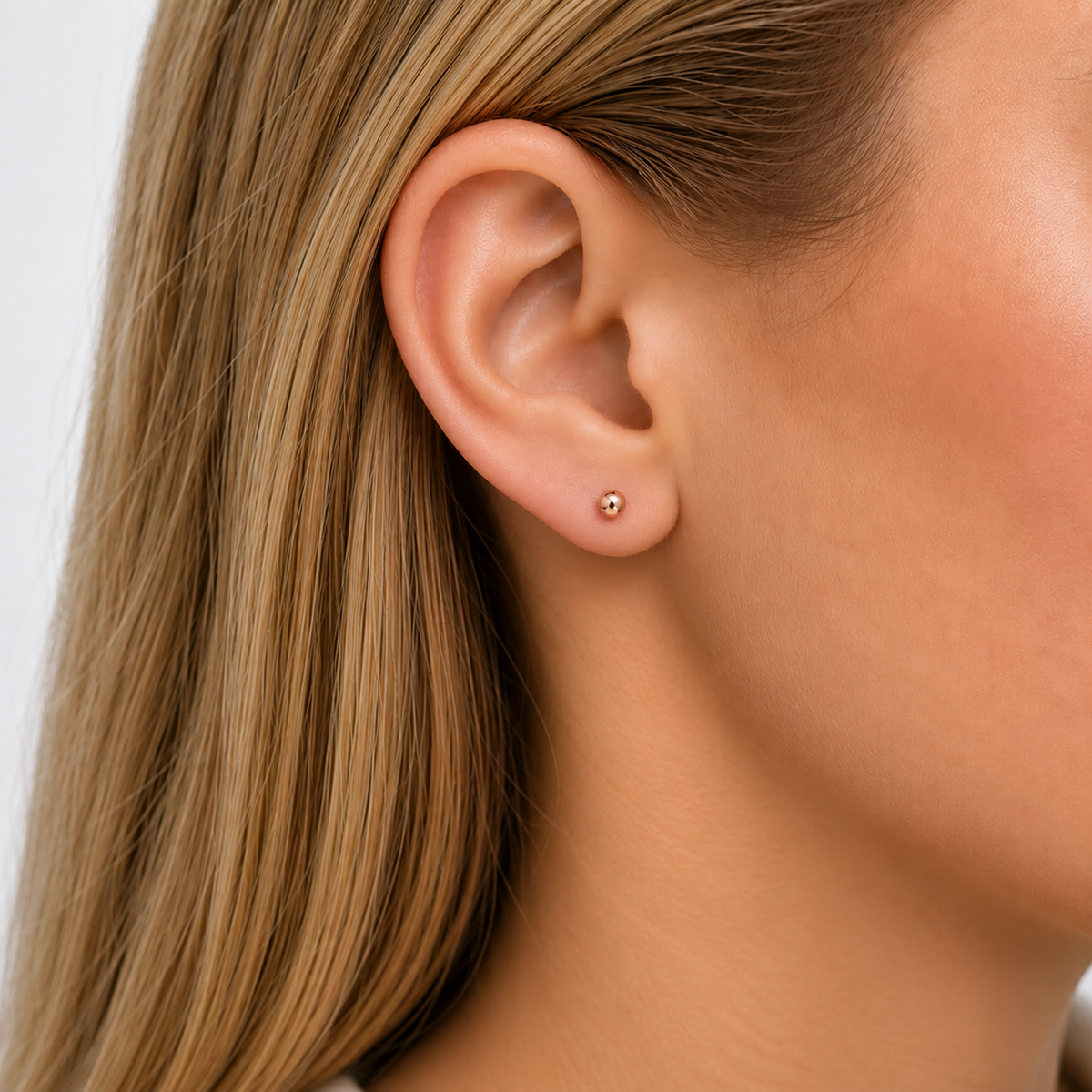 9ct rose gold 3mm ball stud earrings