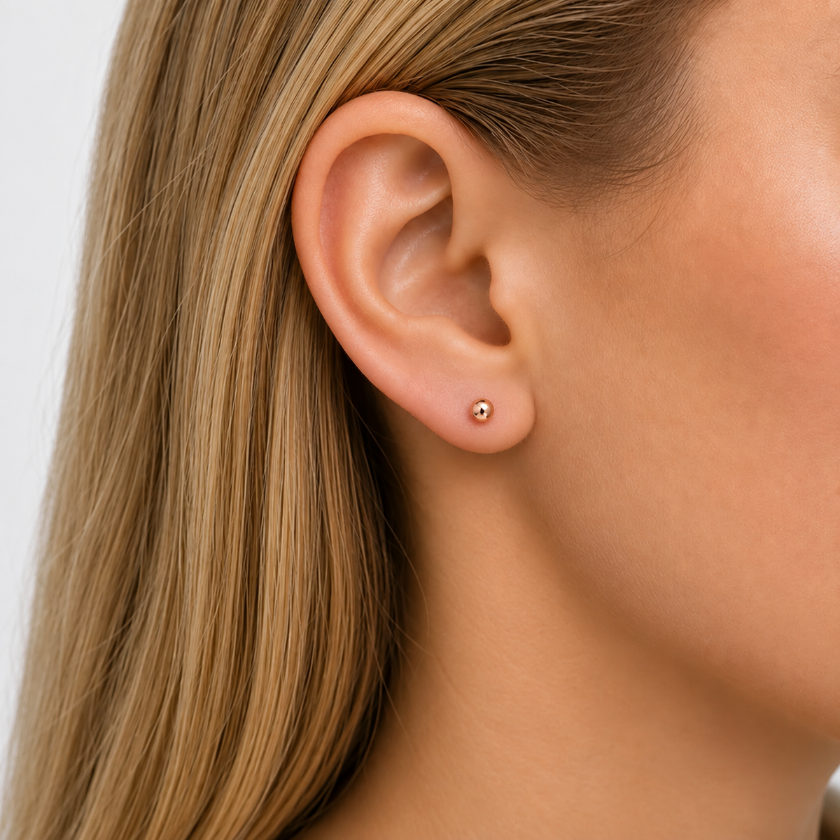 9ct rose gold 4mm ball stud earrings