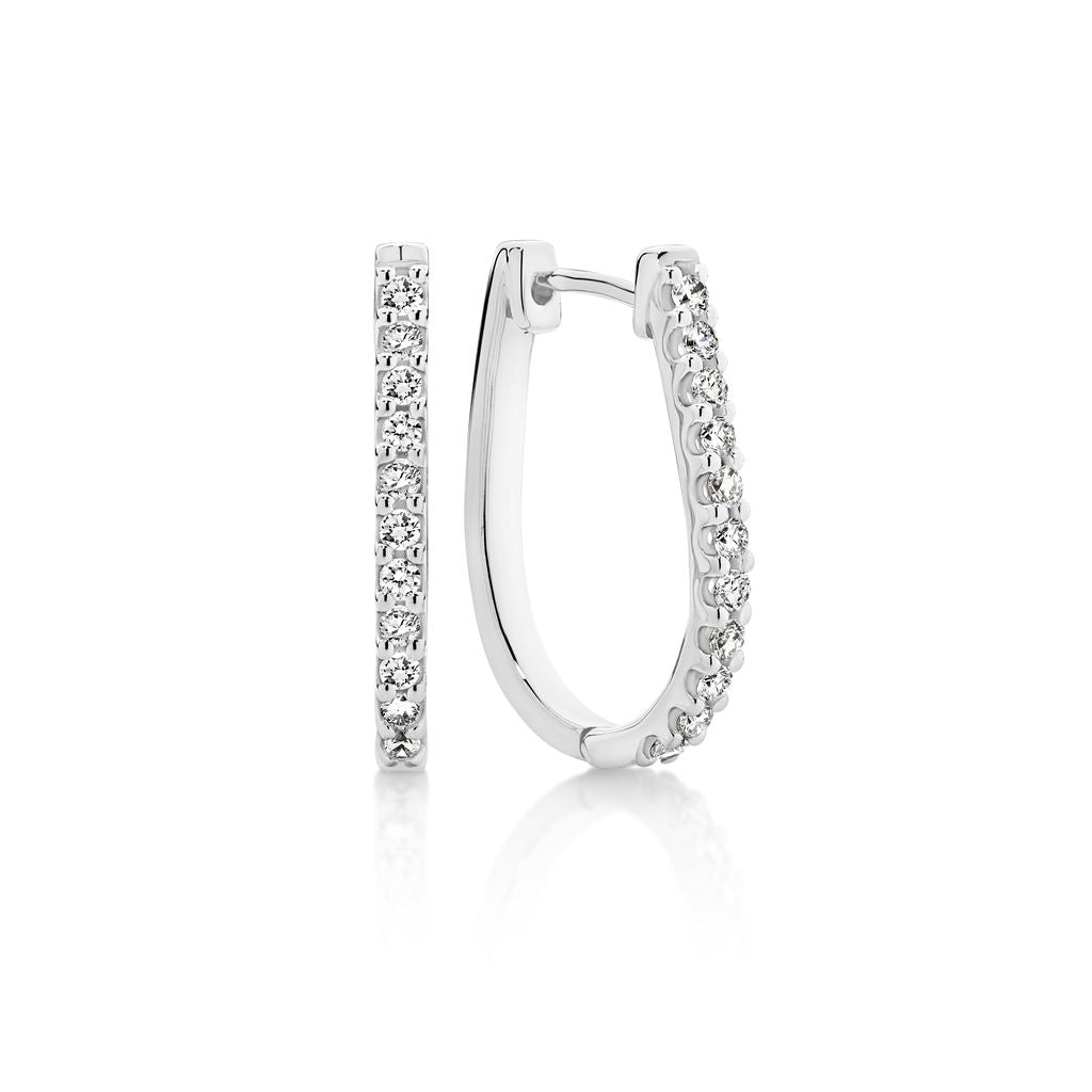 9ct white gold 0.25ct diamond huggie earrings