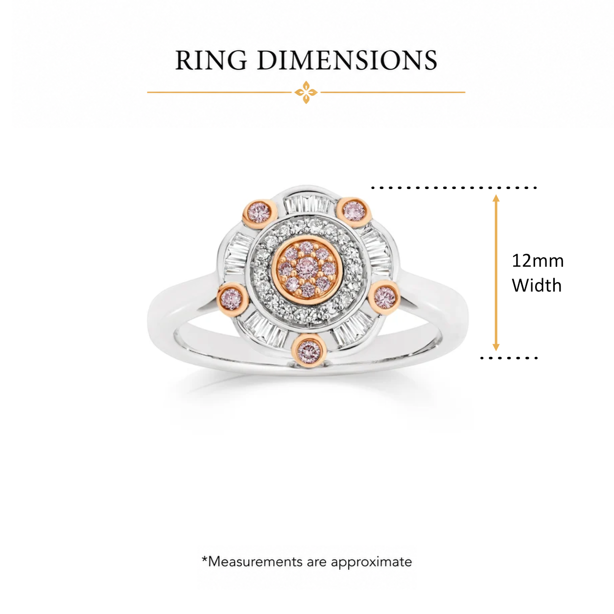 9ct white gold 0.30ct Natural Australian pink diamond ring