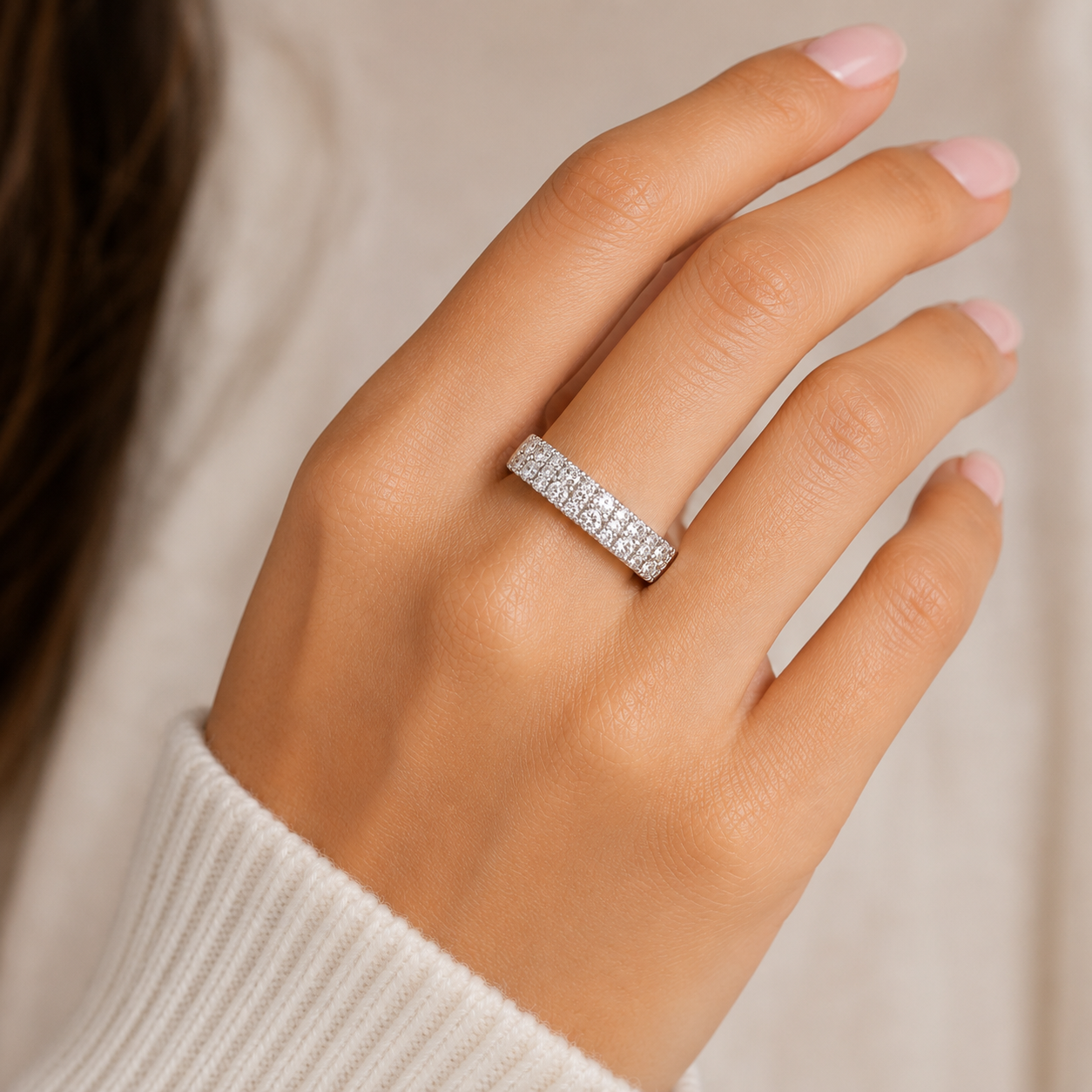 9ct white gold 1.00ct lab grown diamond ring
