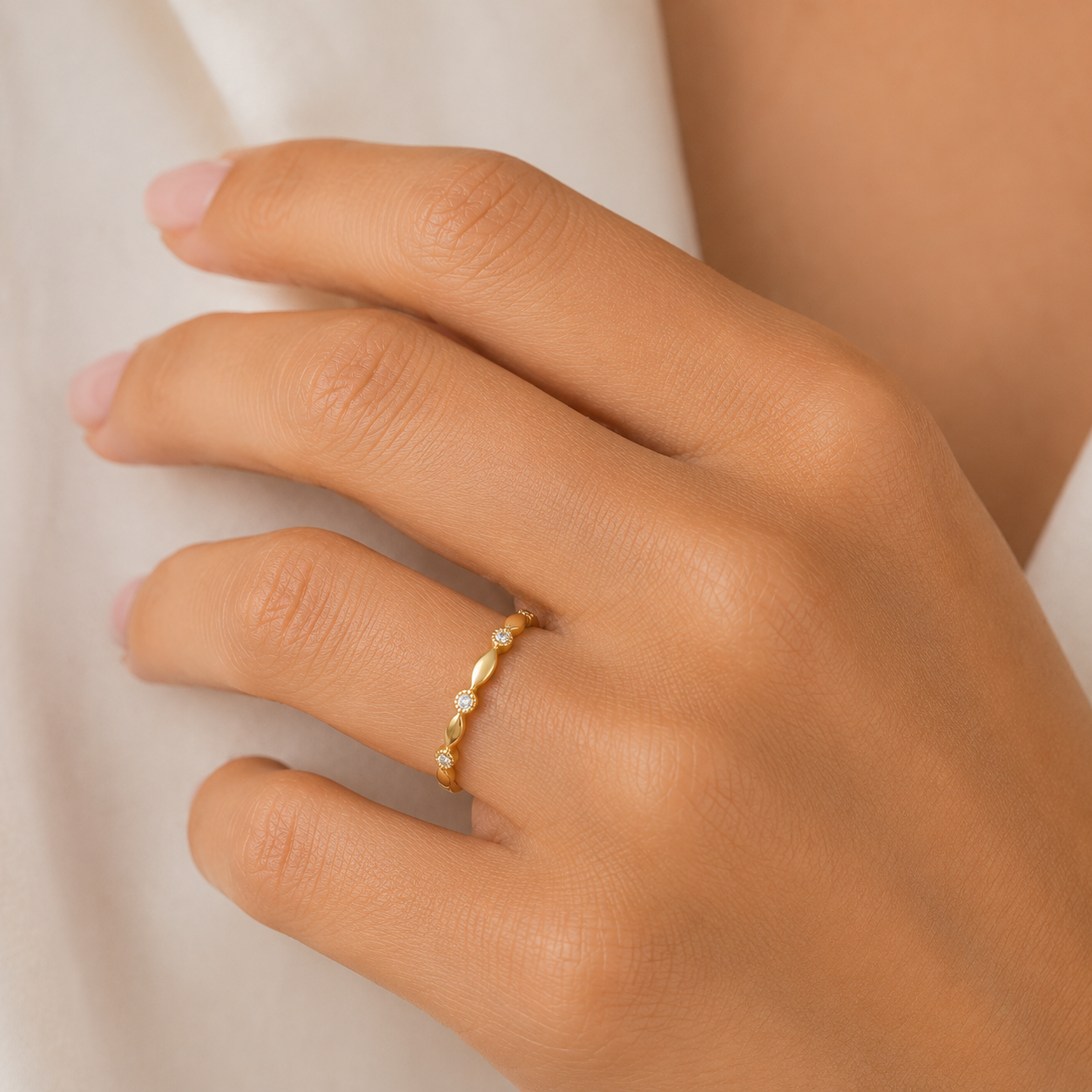 9ct yellow gold 0.05ct Diamond Band Ring