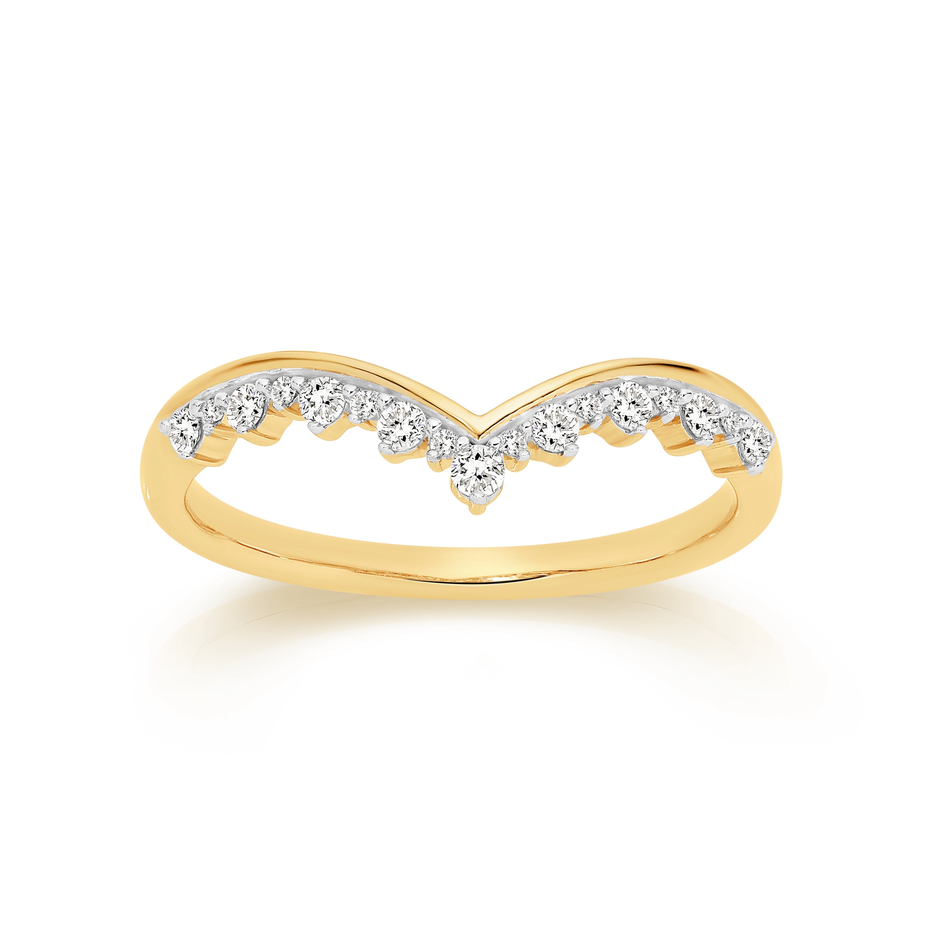 9ct yellow gold 0.20ct diamond wish ring