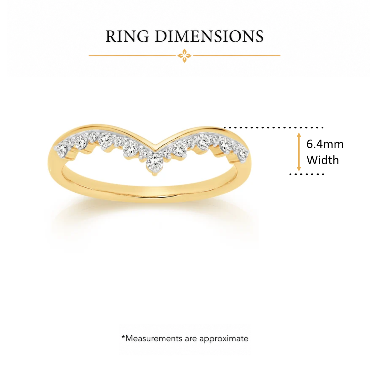 9ct yellow gold 0.20ct diamond wish ring