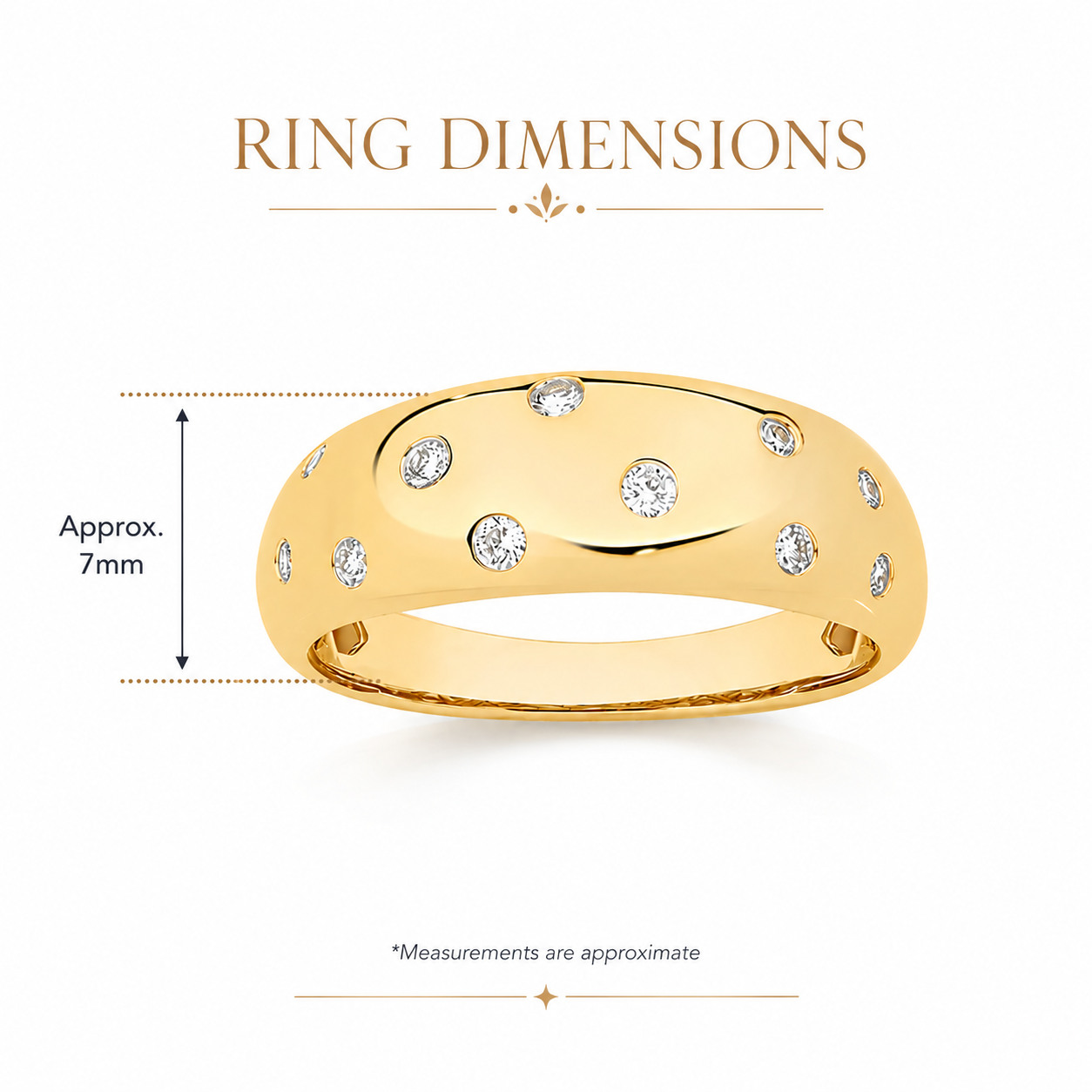 9ct yellow gold 0.20ct lab grown diamond scatter pressure-set ring 3