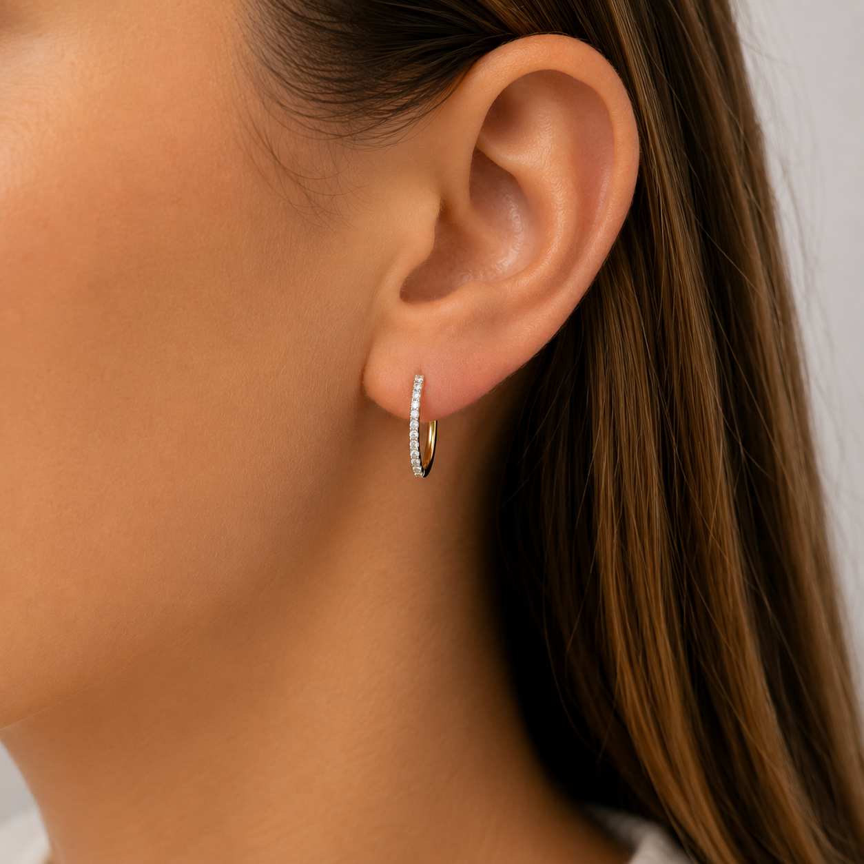 9ct yellow gold 0.25ct diamond huggie earrings
