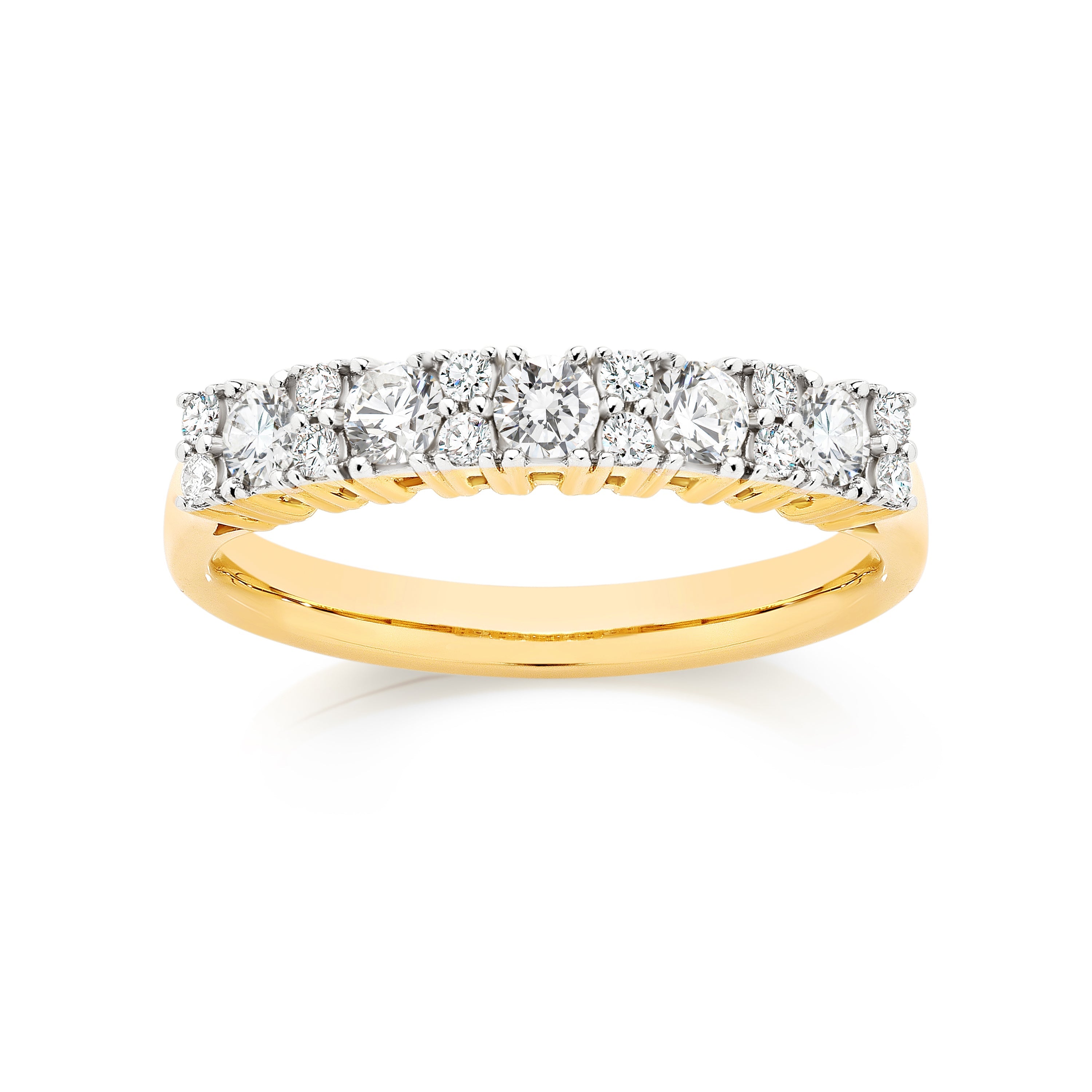 9ct yellow gold 0.50ct diamond straight band ring