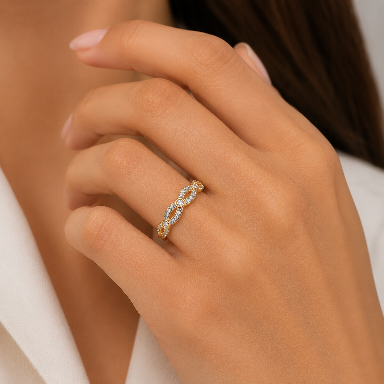 9ct yellow gold 0.50ct lab diamond dress ring