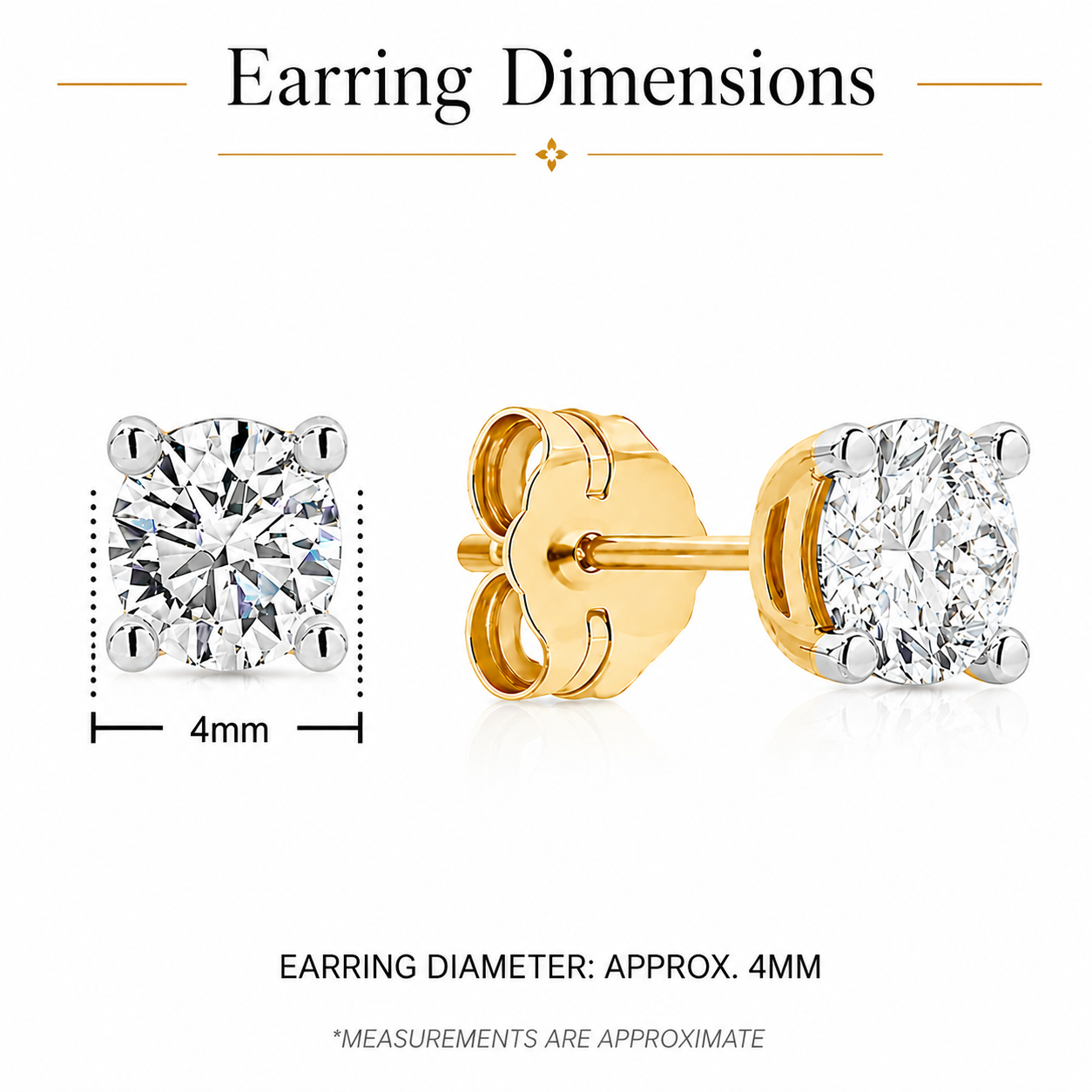 9ct yellow gold 0.50ct lab grown diamond studs