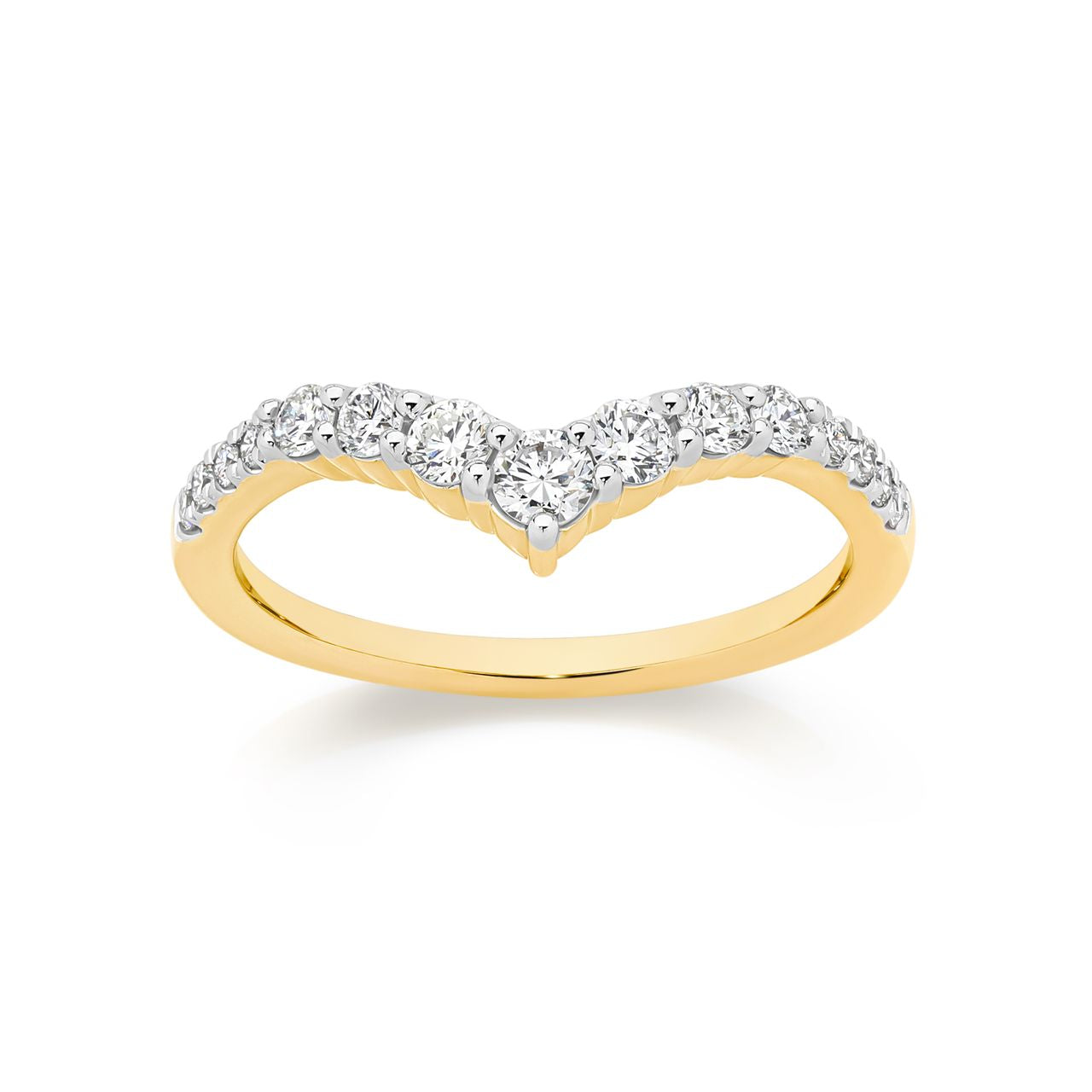 9ct yellow gold 0.50ct lab grown diamond wish ring