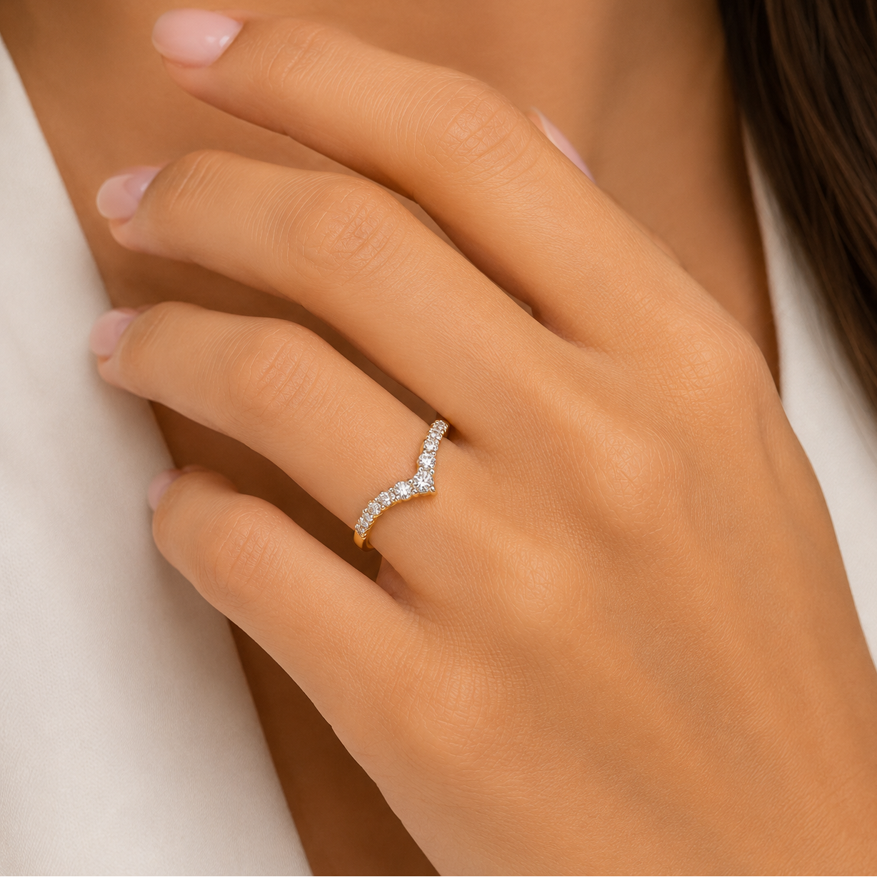 9ct yellow gold 0.50ct lab grown diamond wish ring