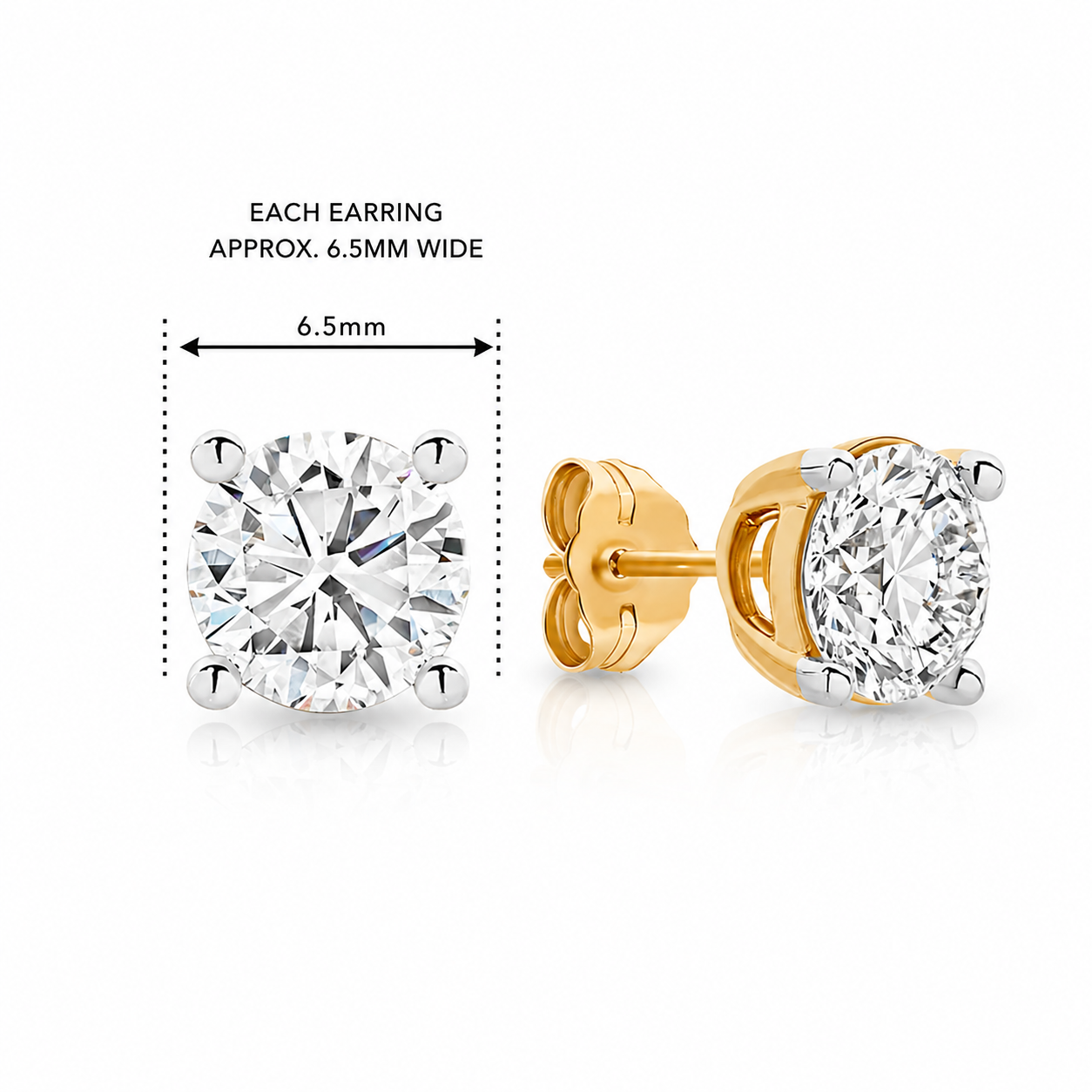 9ct yellow gold 2.00ct lab grown diamond studs