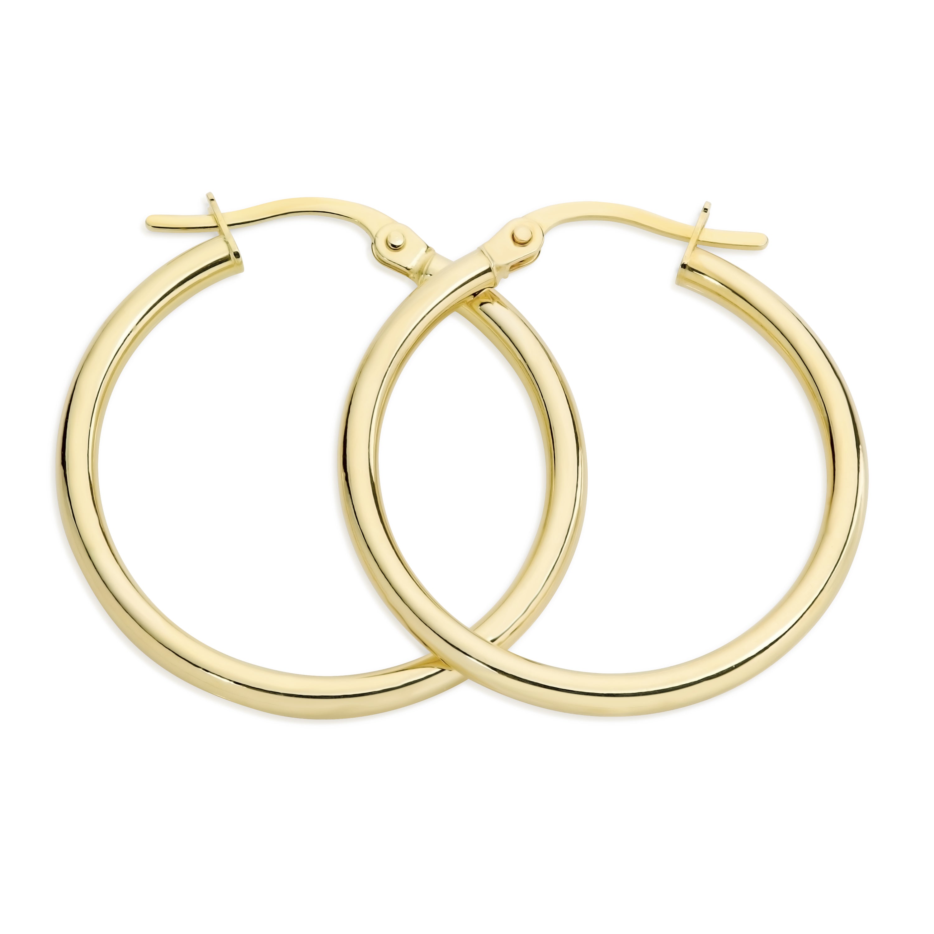 9ct yellow gold polished 20mm hoop earrings