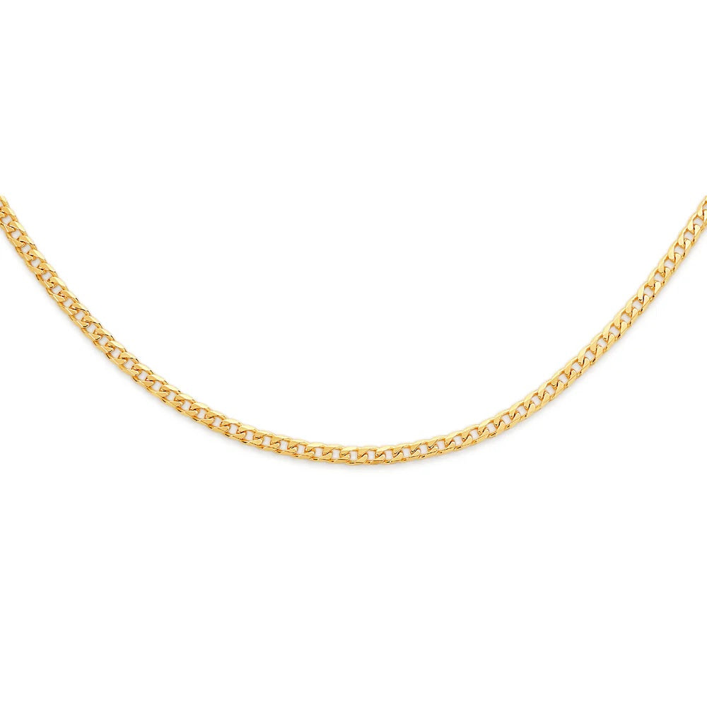 9ct gold 100 gauge diamond cut curb chain 61cm
