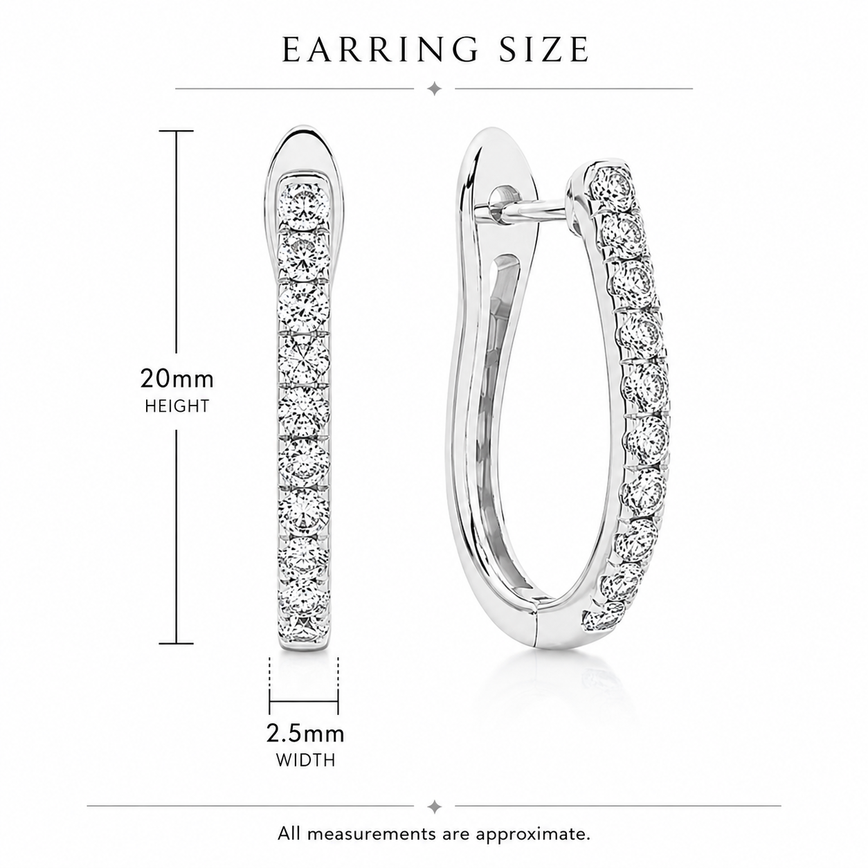 9ct white gold lab grown diamond huggie earrings