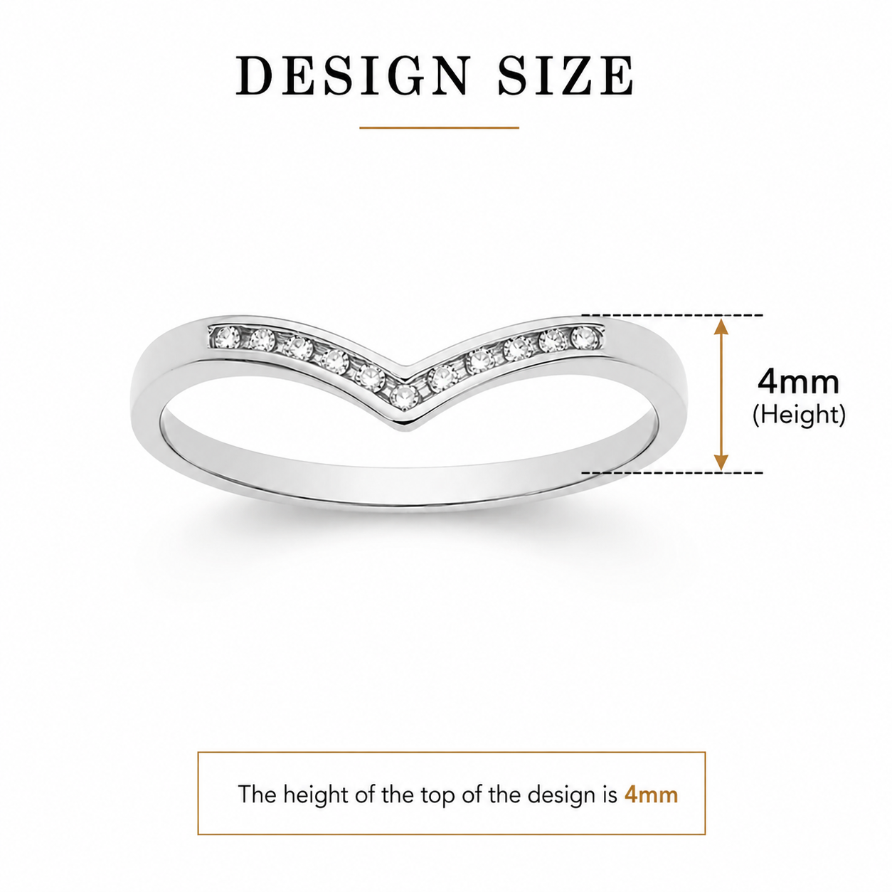9ct white gold 0.05ct diamond wish ring