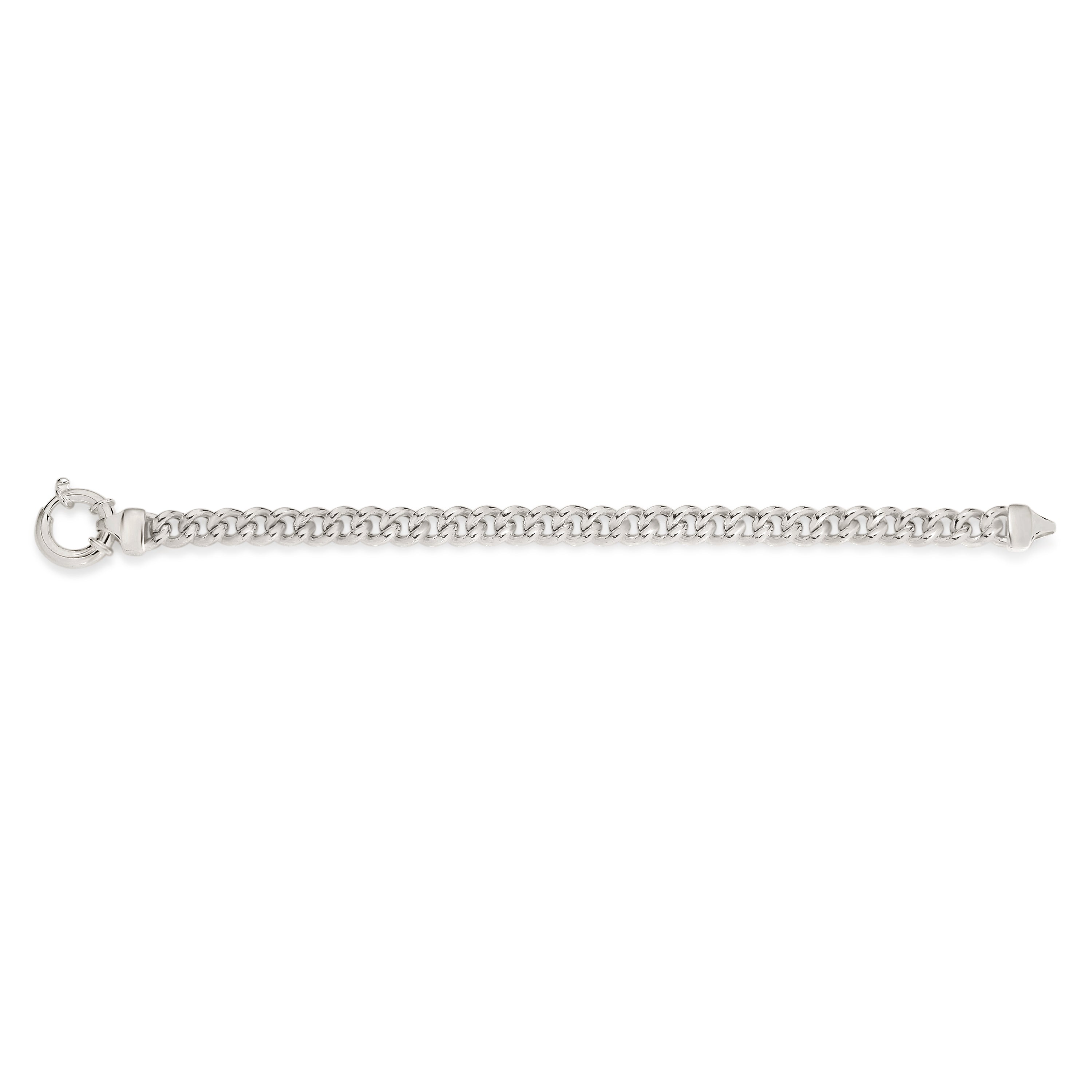 Sterling Silver Curb Bracelet with Bolt Ring Clasp