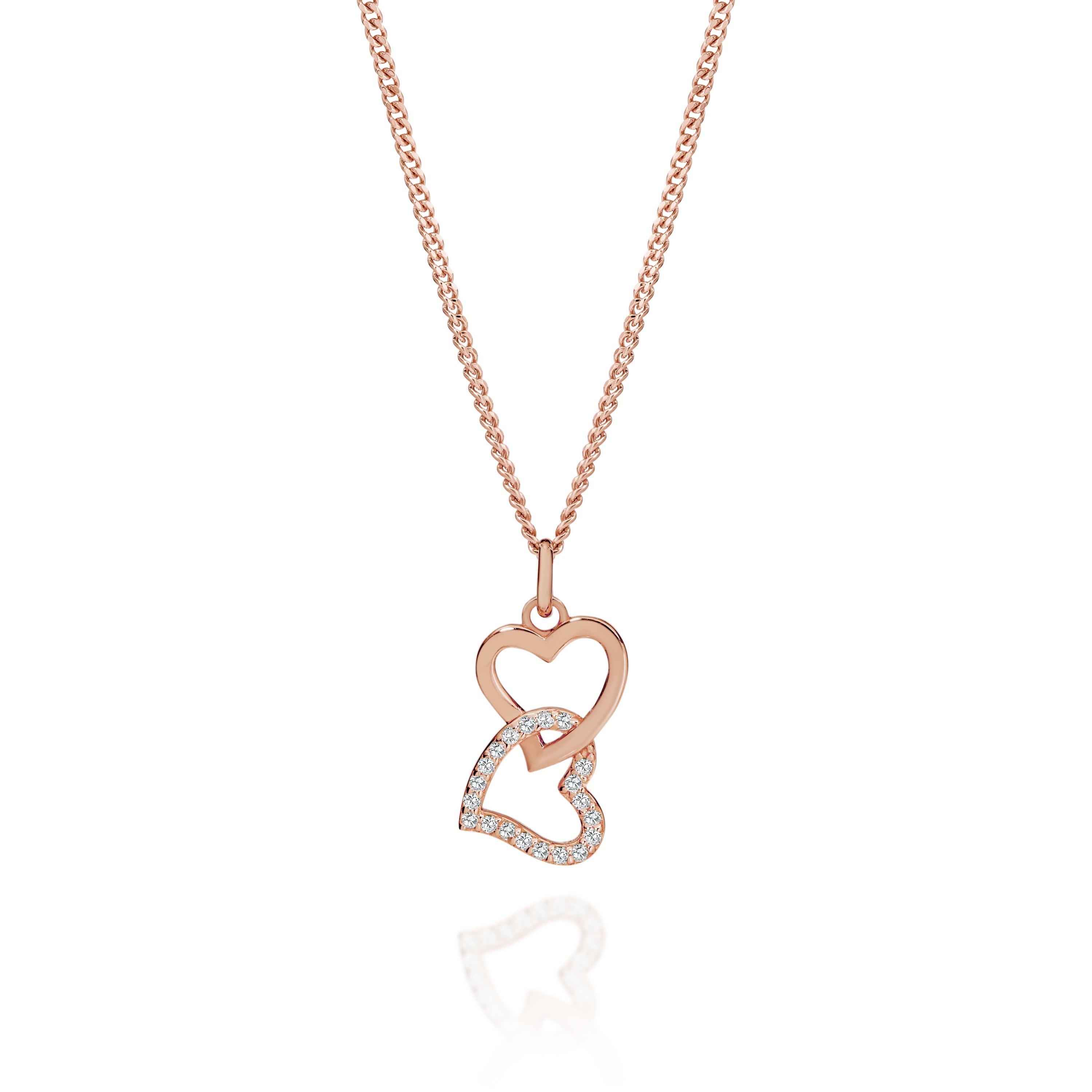 Silver rose gold plated heart pendant