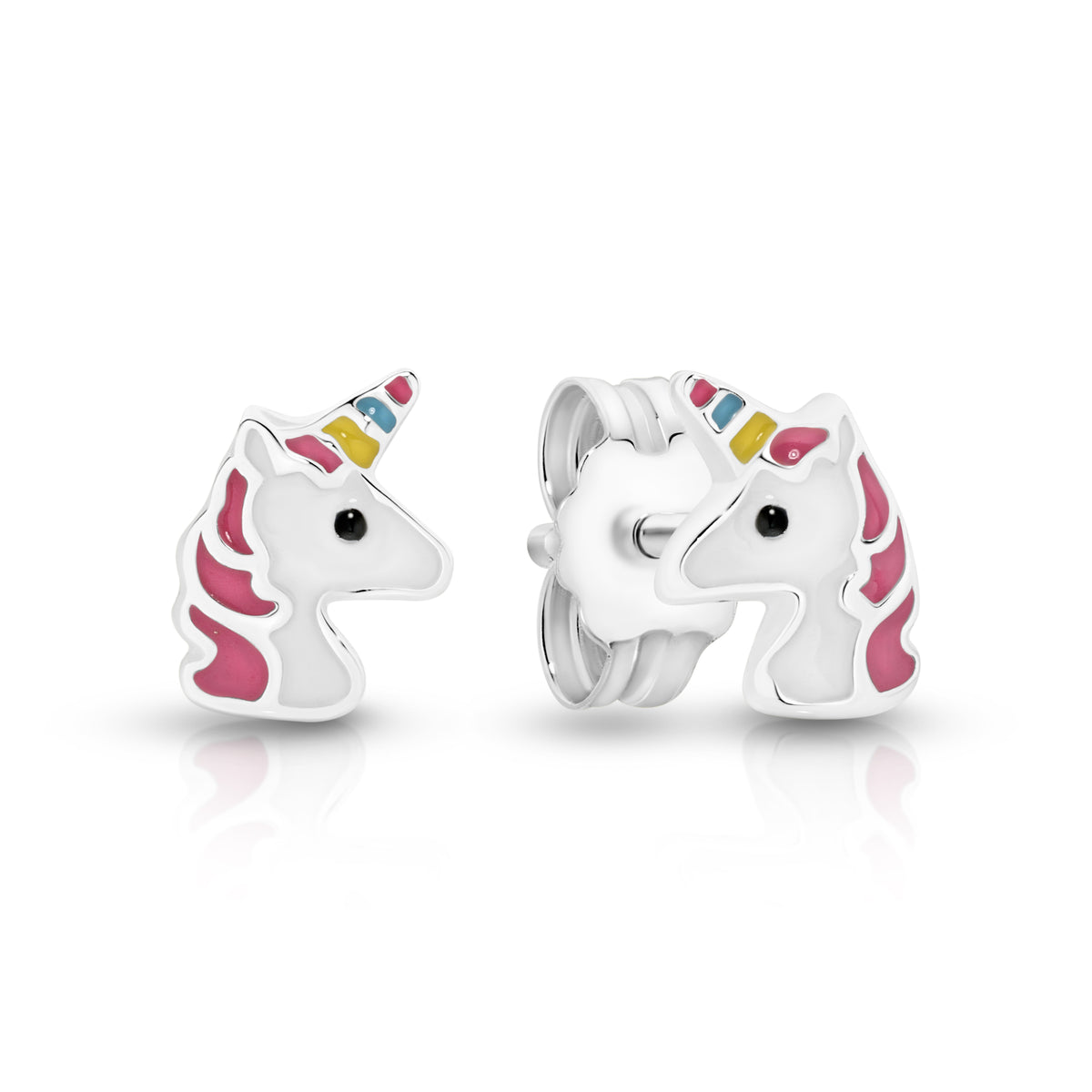 Sterling Silver rainbow unicorn studs