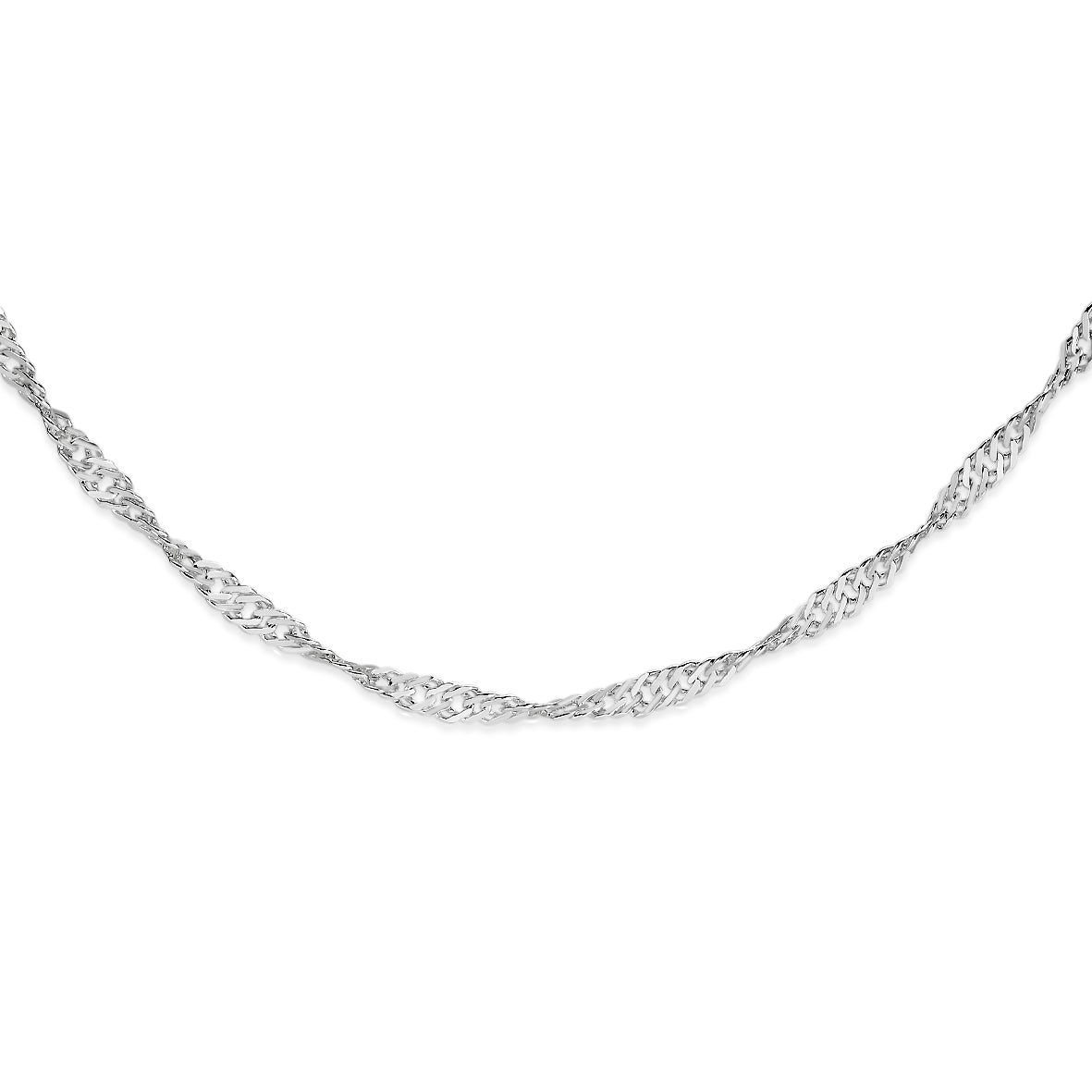 Sterling silver 35 gauge singapore rope chain 45cm