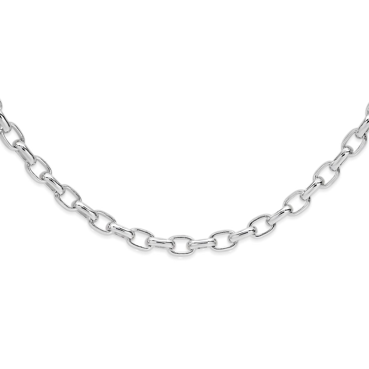 Sterling silver 120 gauge oval belcher chain 50cm