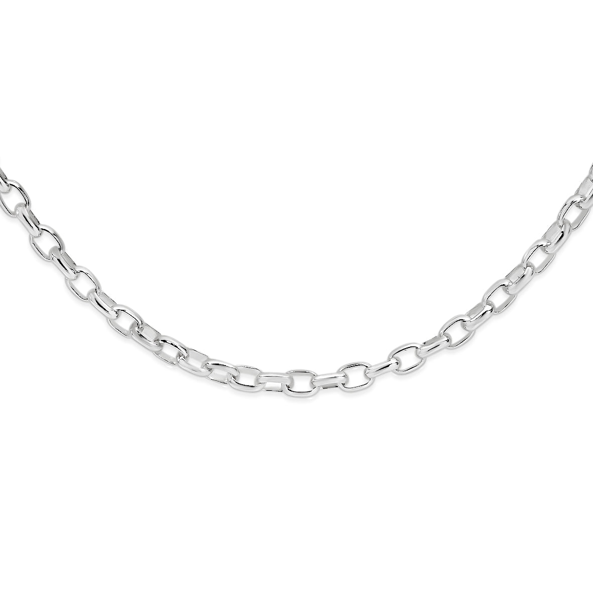 Sterling silver 80 gauge oval belcher chain 45cm