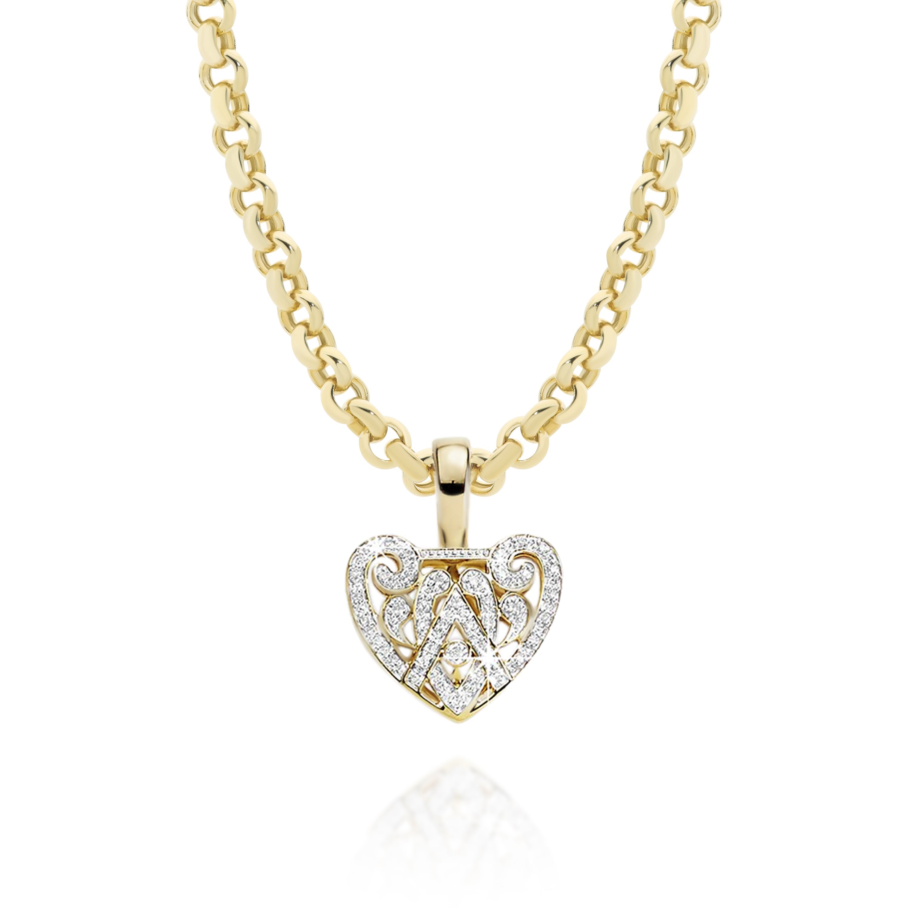 9ct gold 0.15ct diamond heart enhancer pendant