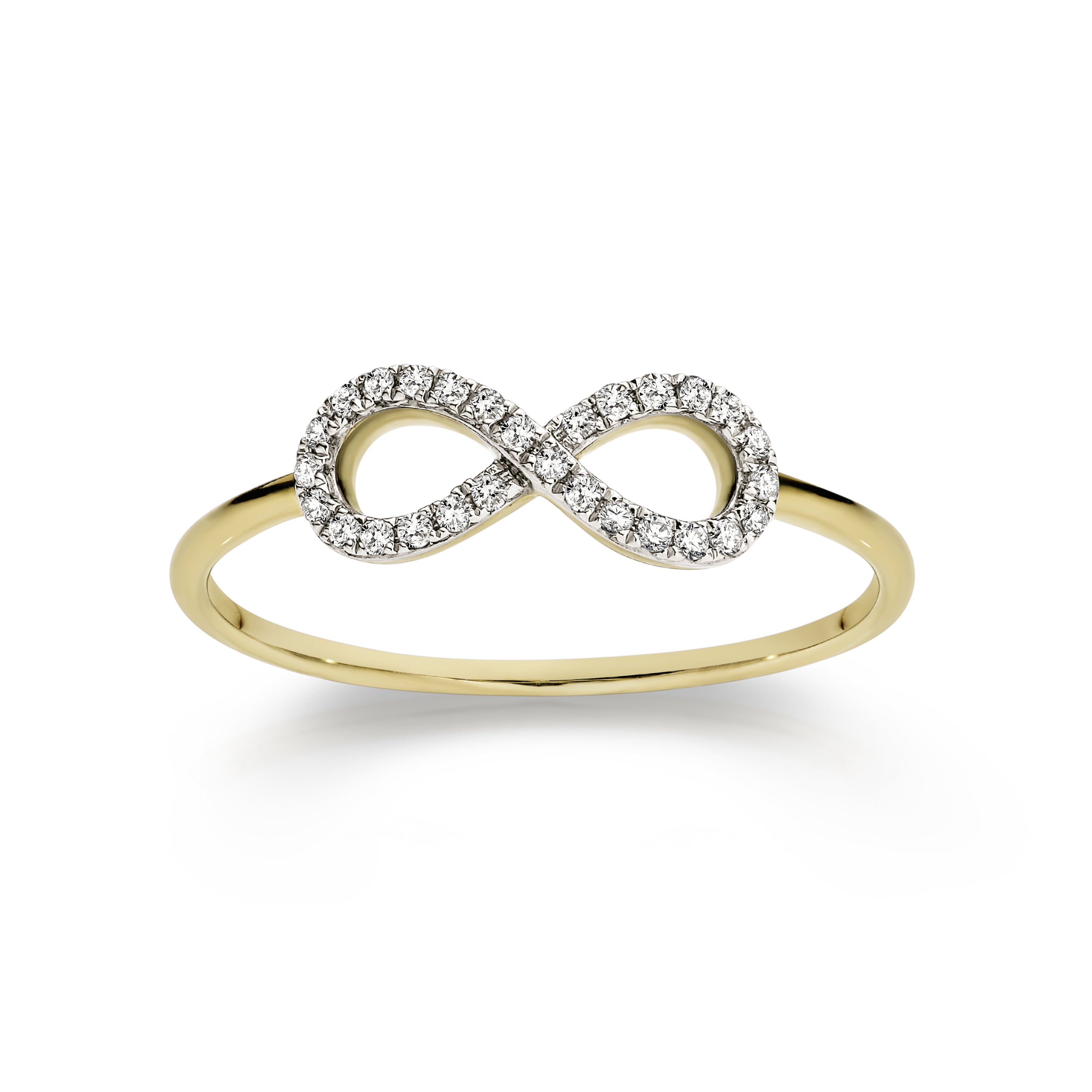 9ct gold diamond infinity ring