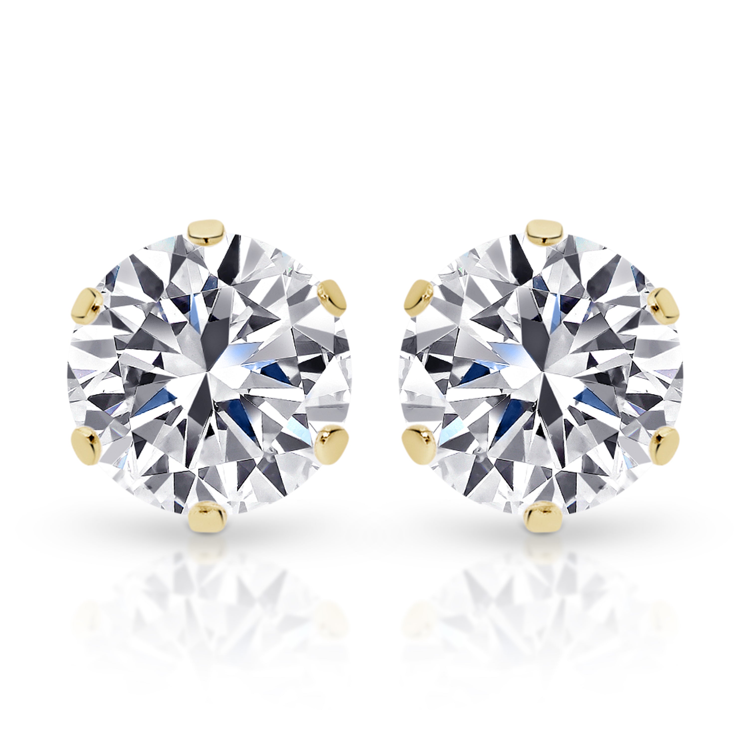 9ct gold stone set studs 6mm