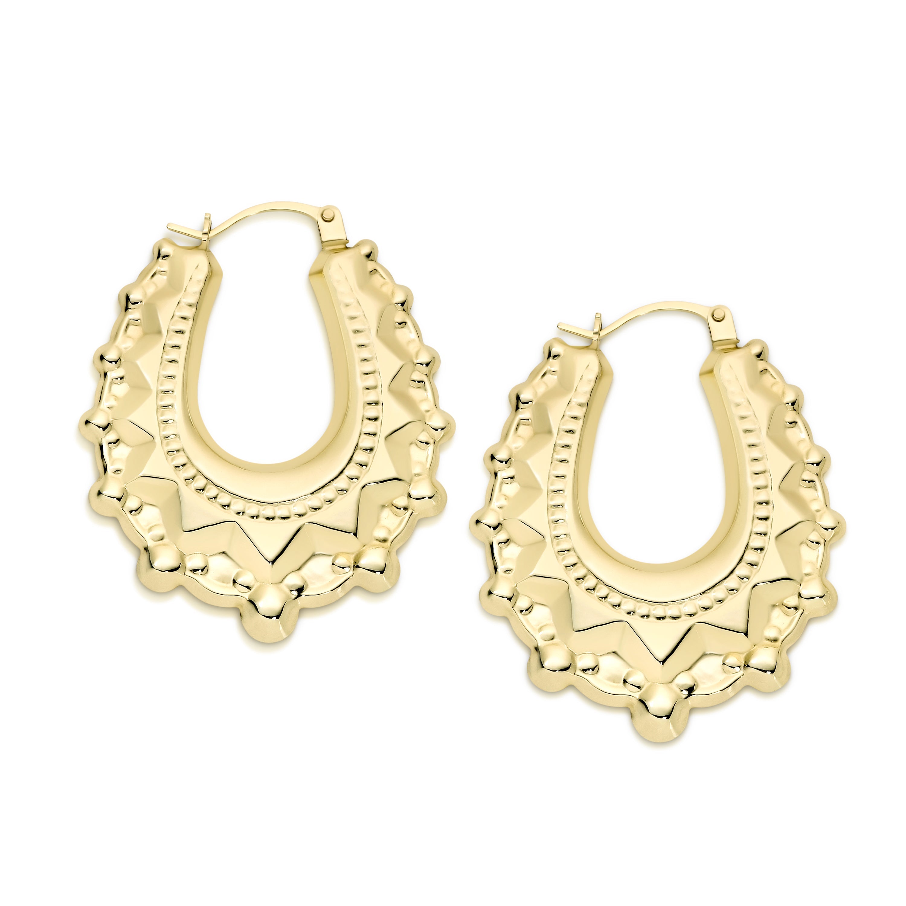 9ct gold fancy hoops