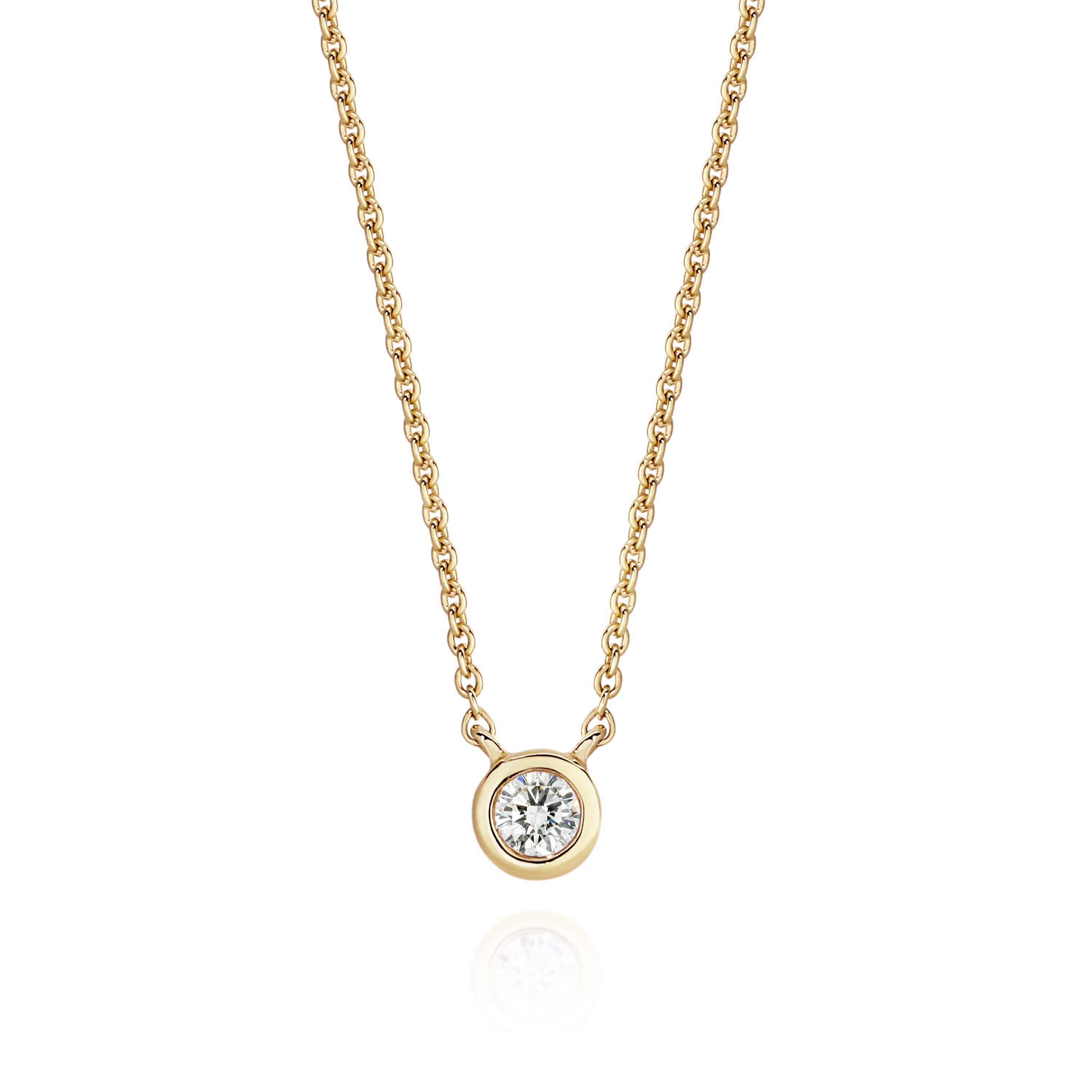 9ct 0.07ct floating diamond pendant with 9ct chain 42cm