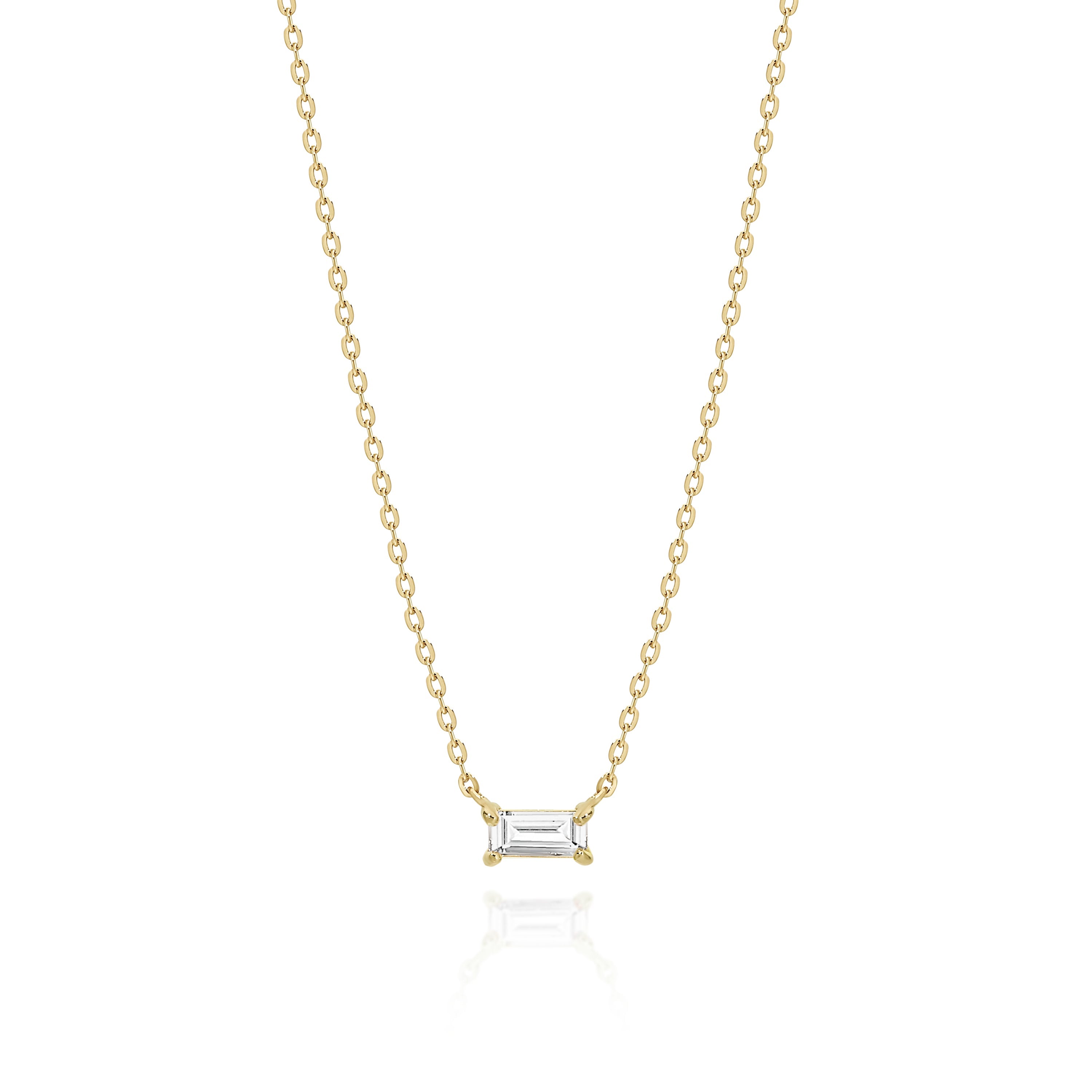 9ct gold emerald cut necklet 45cm