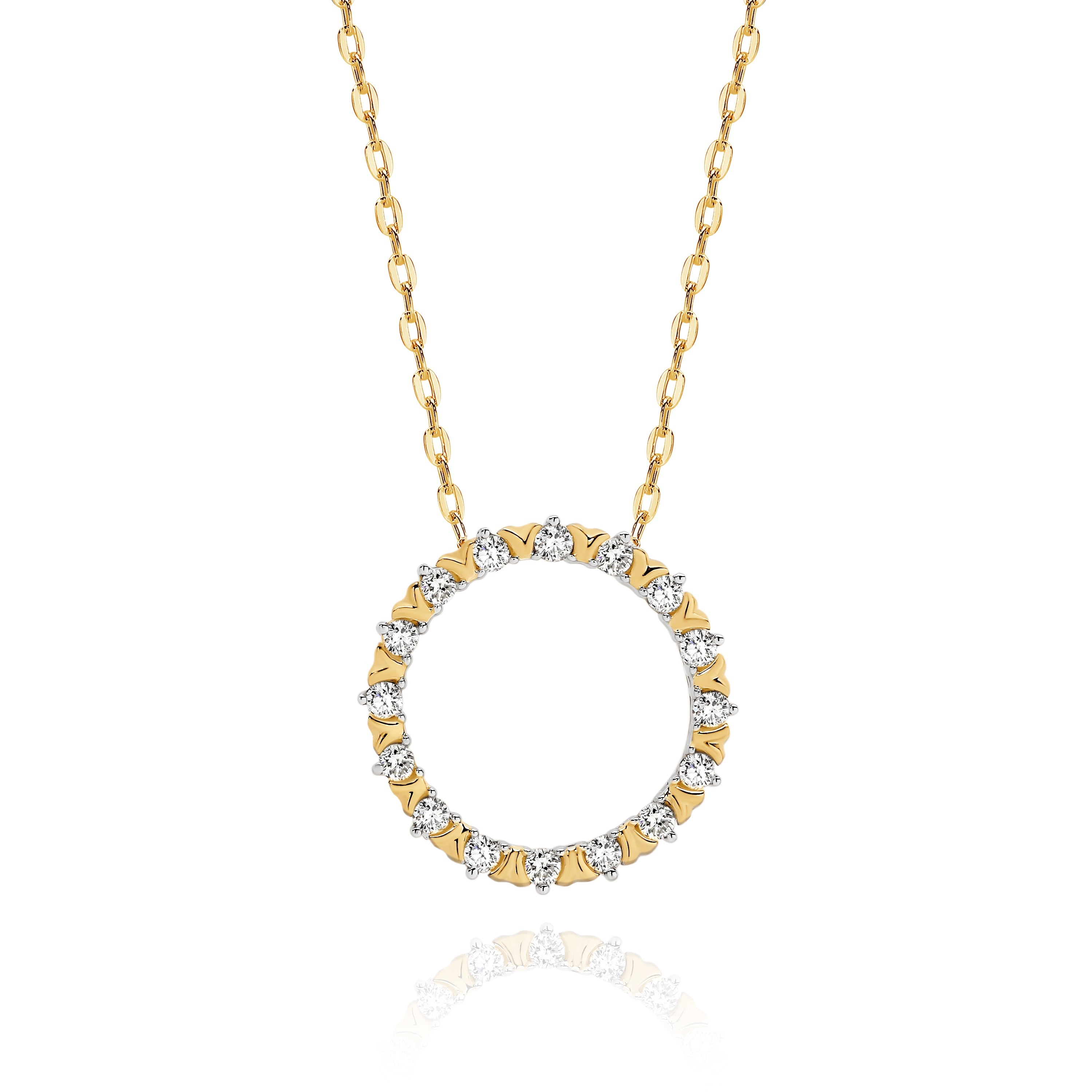 9ct gold 0.25ct diamond circle pendant