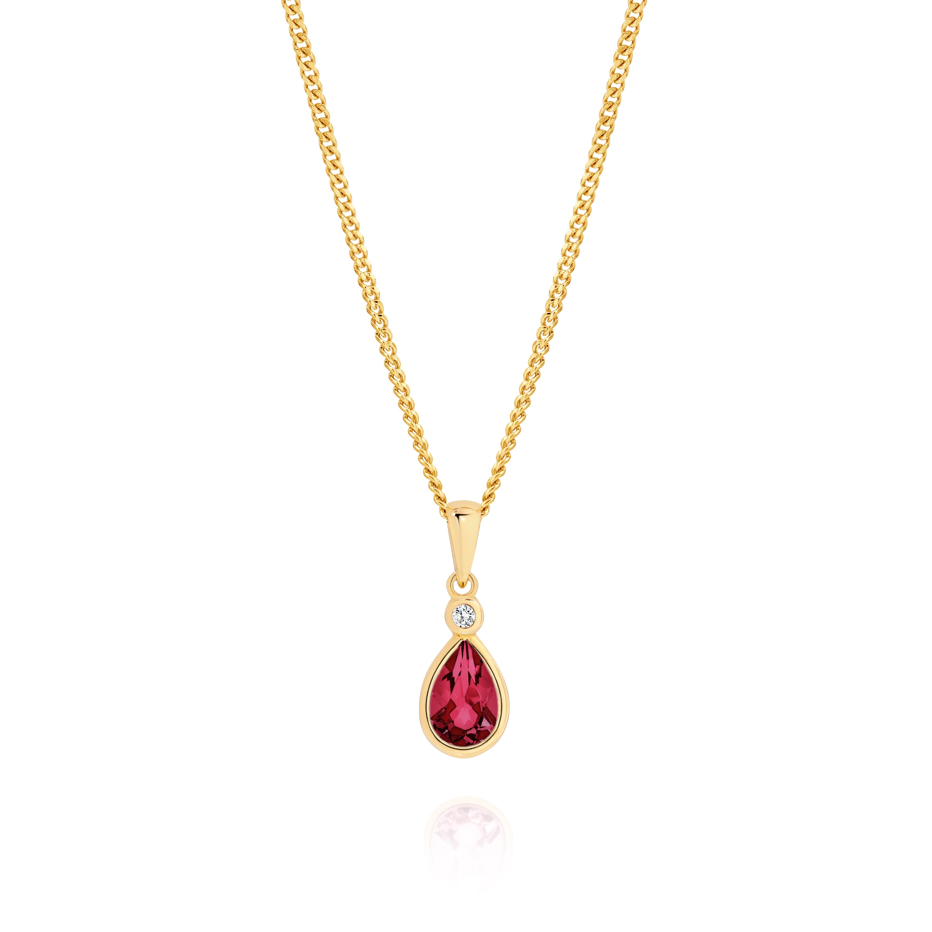9ct garnet & cubic zirconia pendant