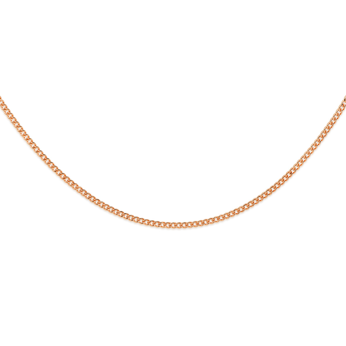 9ct rose gold 31 gauge curb chain 46cm