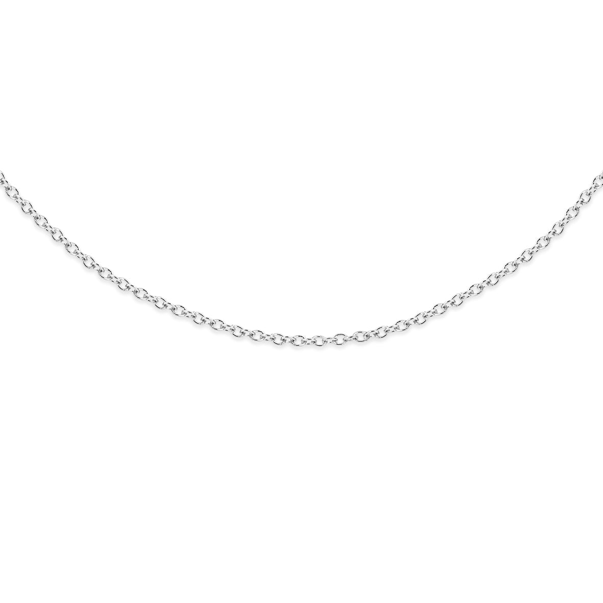 9ct white gold 30 gauge cable chain 46cm