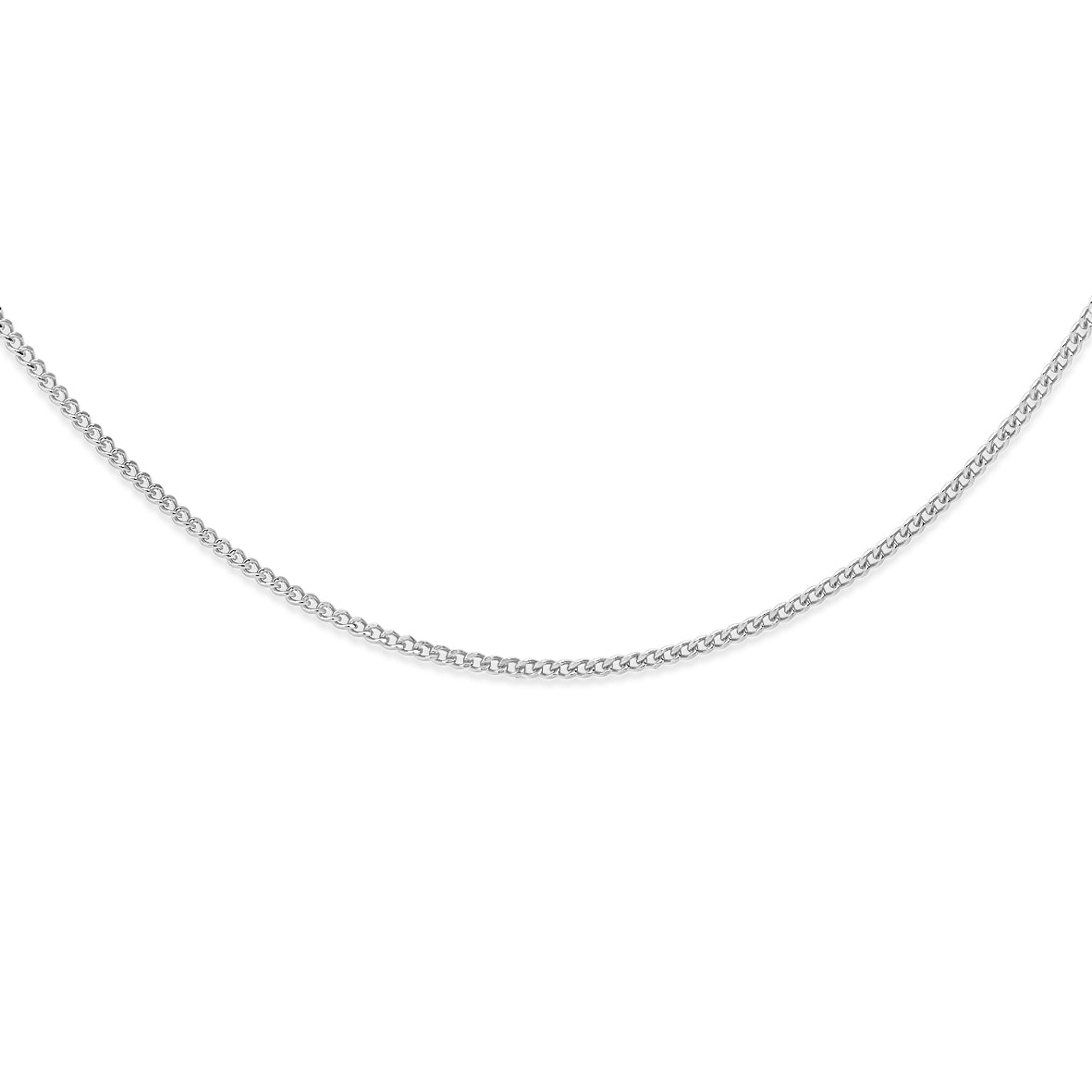 9ct white gold 29 gauge curb chain 51cm