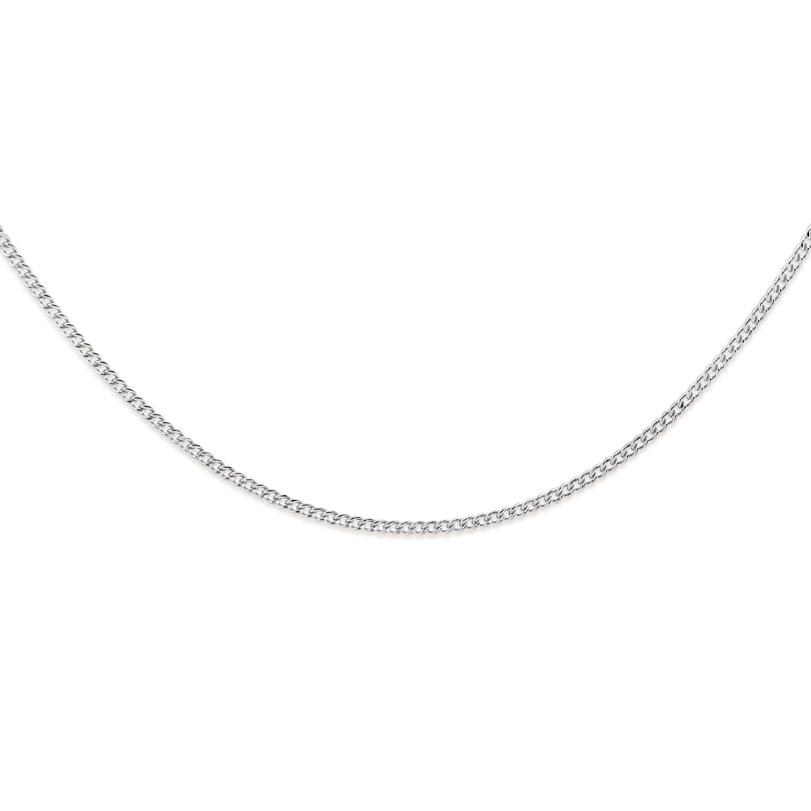 9ct white gold 31 gauge curb chain 46cm
