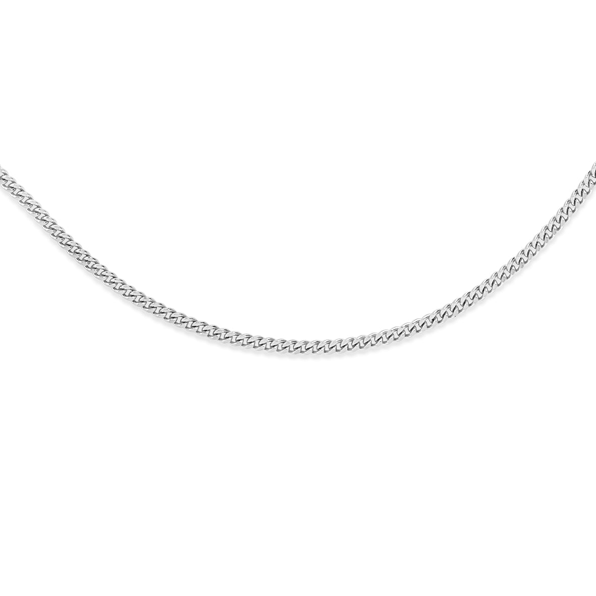 9ct white gold 45 gauge curb chain 51cm
