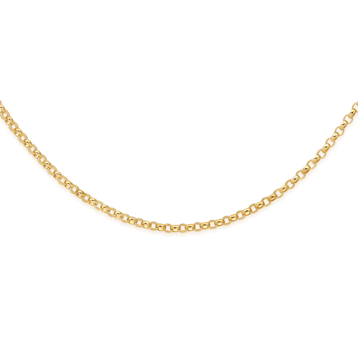9ct gold 23 gauge round diamond cut belcher chain 46cm