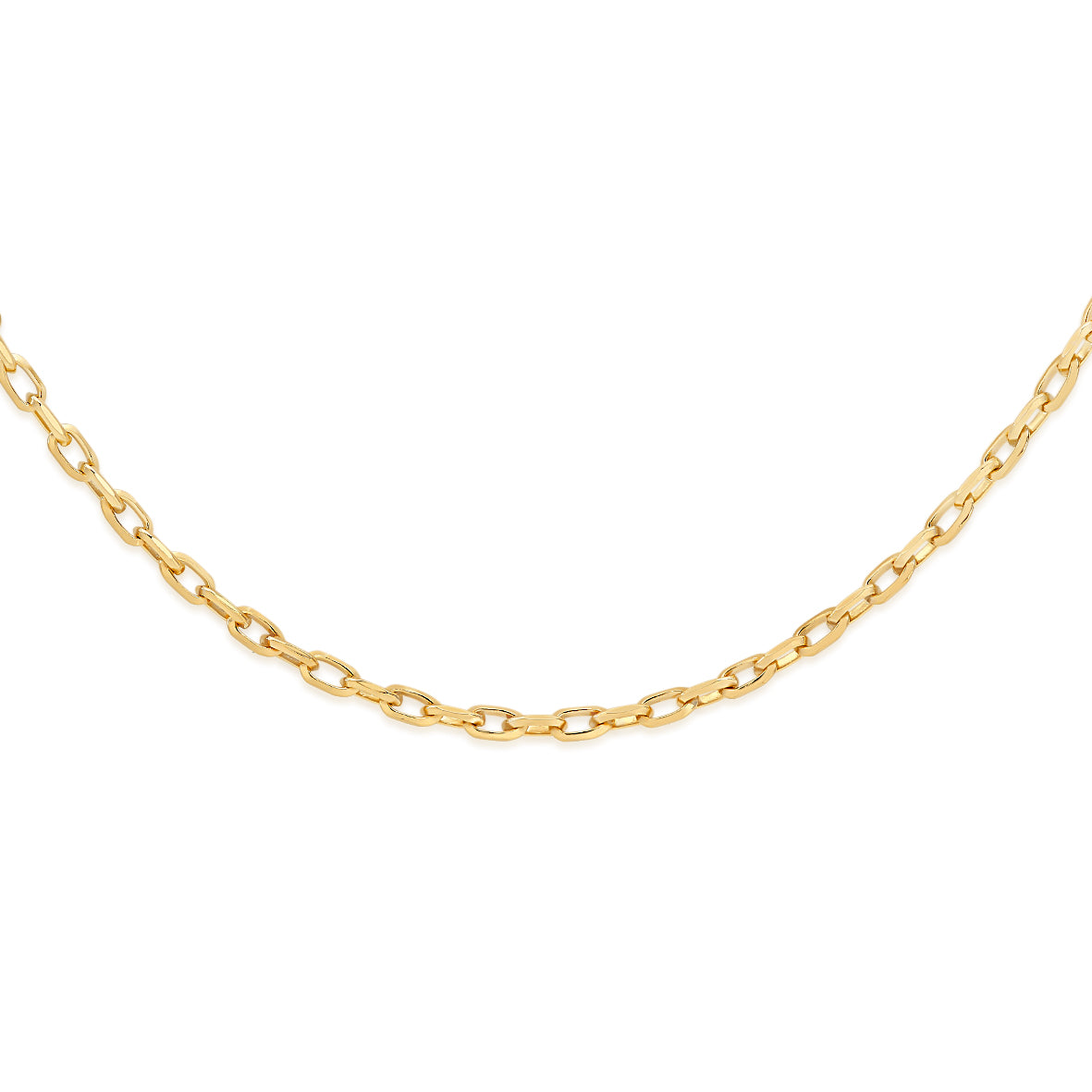 9ct gold 60 gauge oval diamond cut belcher chain 56cm