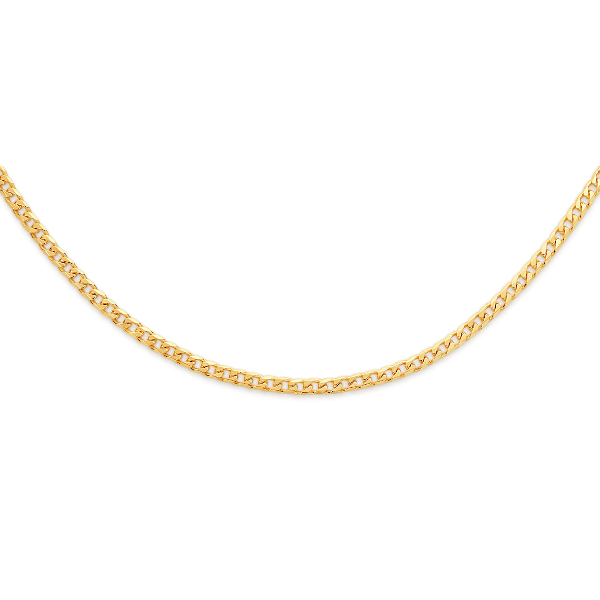 9ct gold 100 gauge diamond cut curb chain 51cm